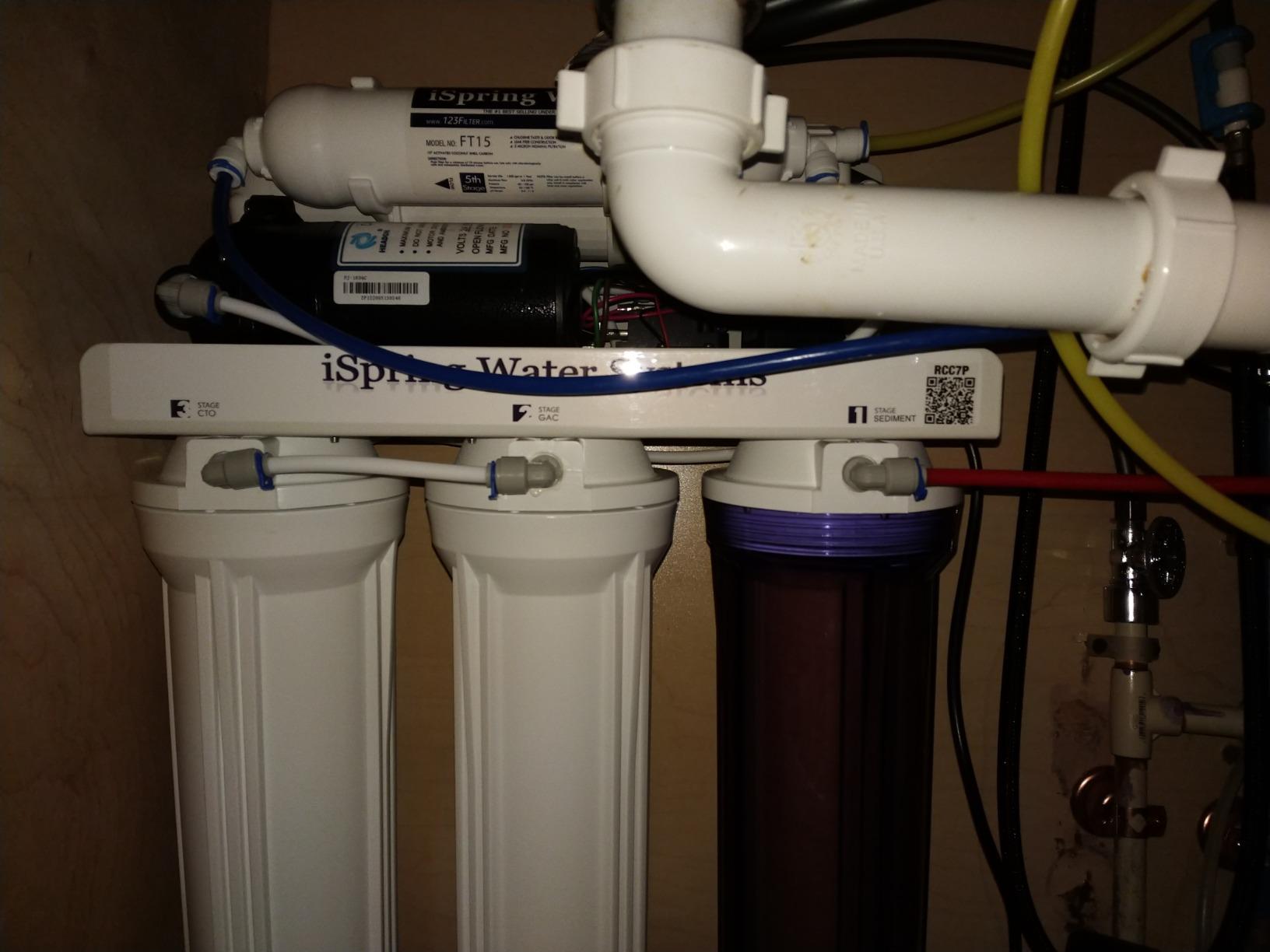 iSpring RO5004F Reverse Osmosis Water Filter with UV, SGS Tested PFAS and TDS Reduction, 500 GPD RO System Under Sink, 2:1 Pure to Drain, Tankless RO Water Filtration System, Filter Life Monitor customer photo 1