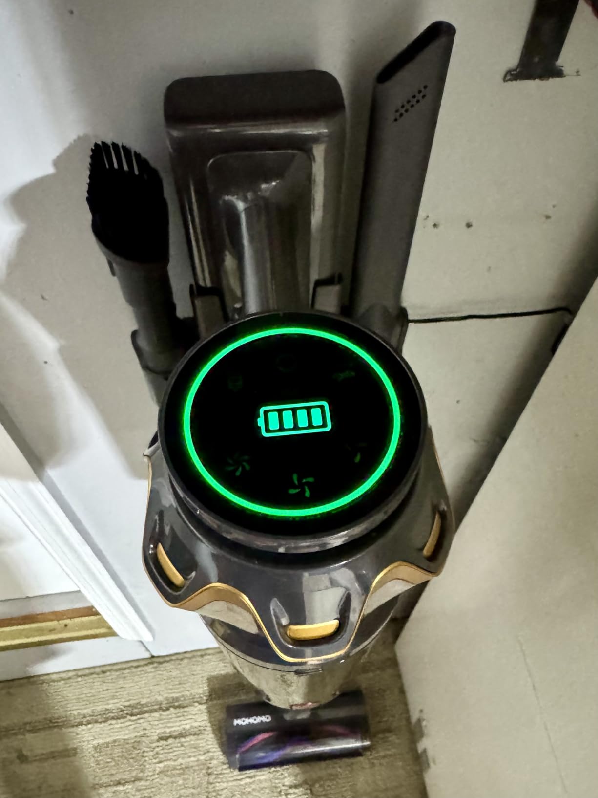 Cordless Vacuum Cleaner, 650W/55KPa 70Mins Vacuum Cleaners for Home, Self-Standing Stick Vacuum with Anti-Tangle Brush & OLED Touch Screen, Vacuum Cleaner for Hardwood Floors,Carpet,Pet Hair,Car (Red) customer photo 1