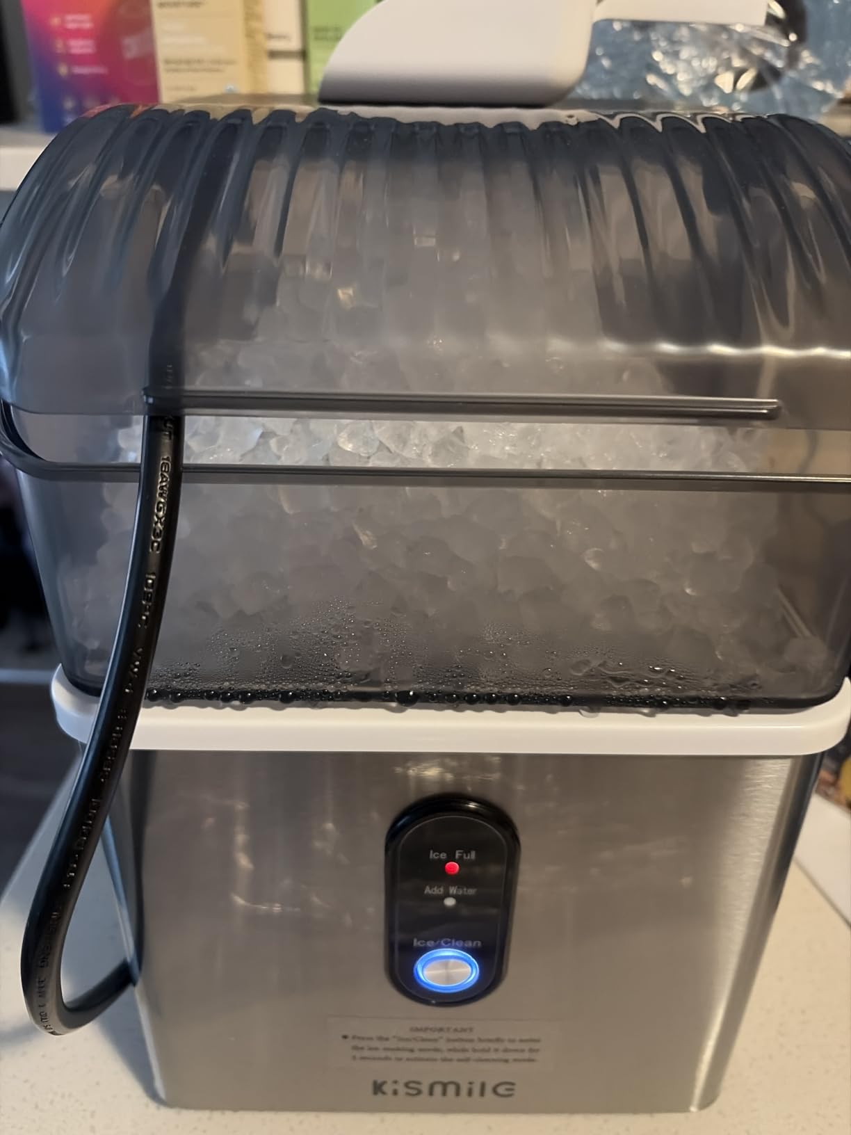Kismile Nugget Ice Maker Countertop, 35 lbs/Day, Stainless Steel customer photo 1