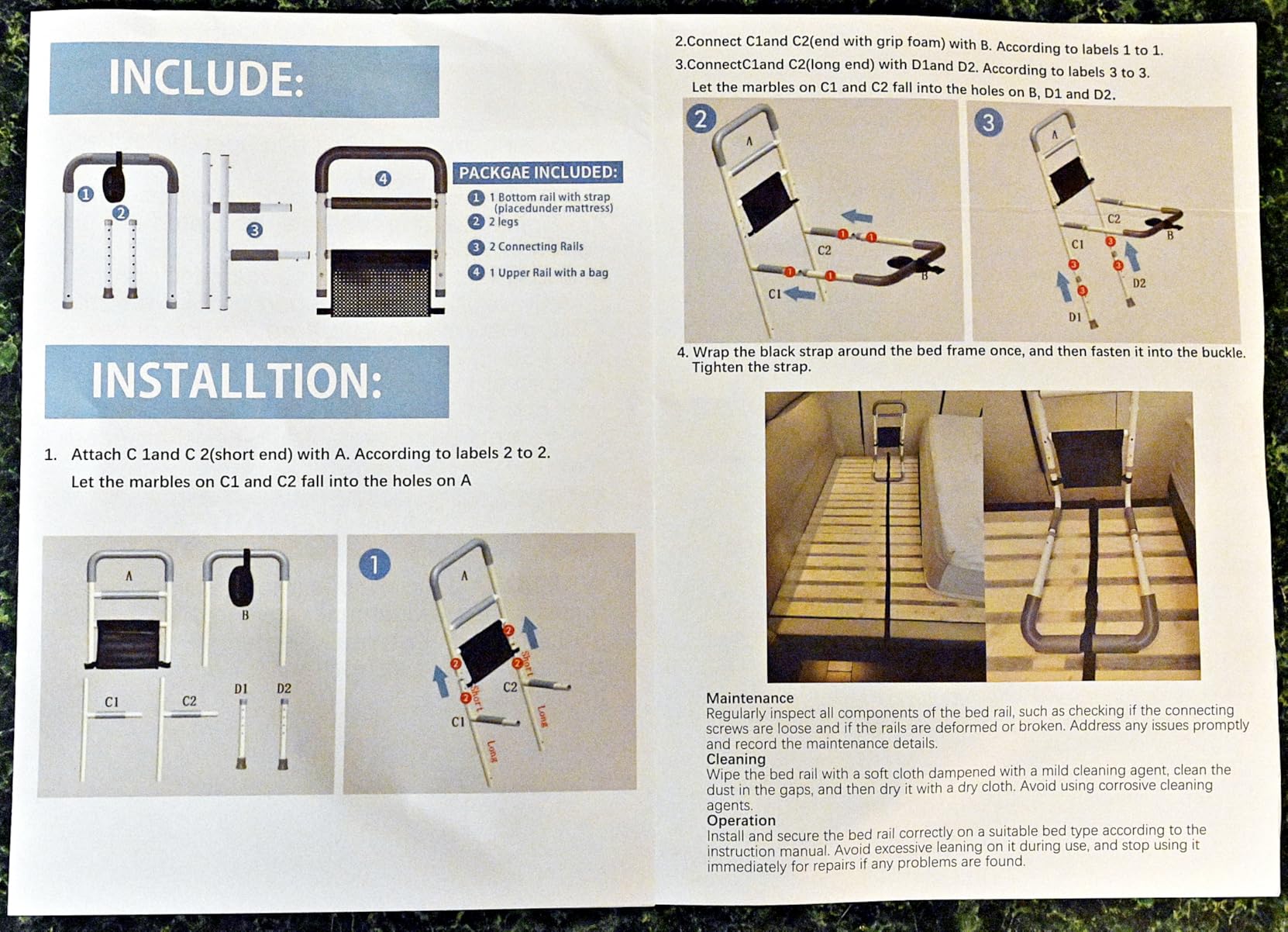 Bed Rails for Elderly Adults Safety with Bedside Support Legs customer photo 1