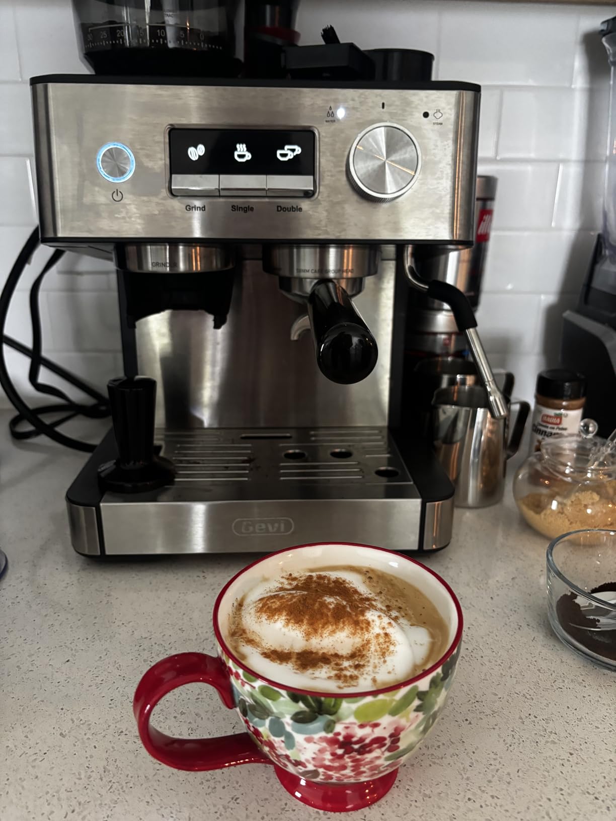 Gevi 20 Bar Espresso Machine with Grinder & Steam Wand for Latte Cappuccino customer photo 1