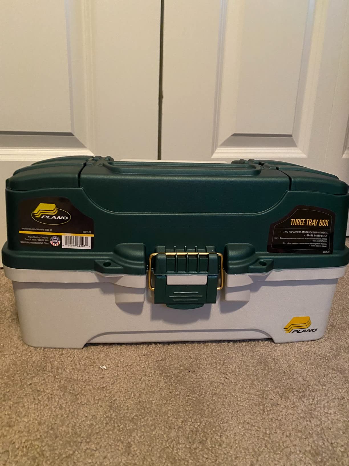 Plano Three-Tray Tackle Box, Blue/White, Rust-Proof Brass Latch, Top-Access Tray with Deep Storage, Made in the USA, Portable Fishing Gear Storage Organizer customer photo 2