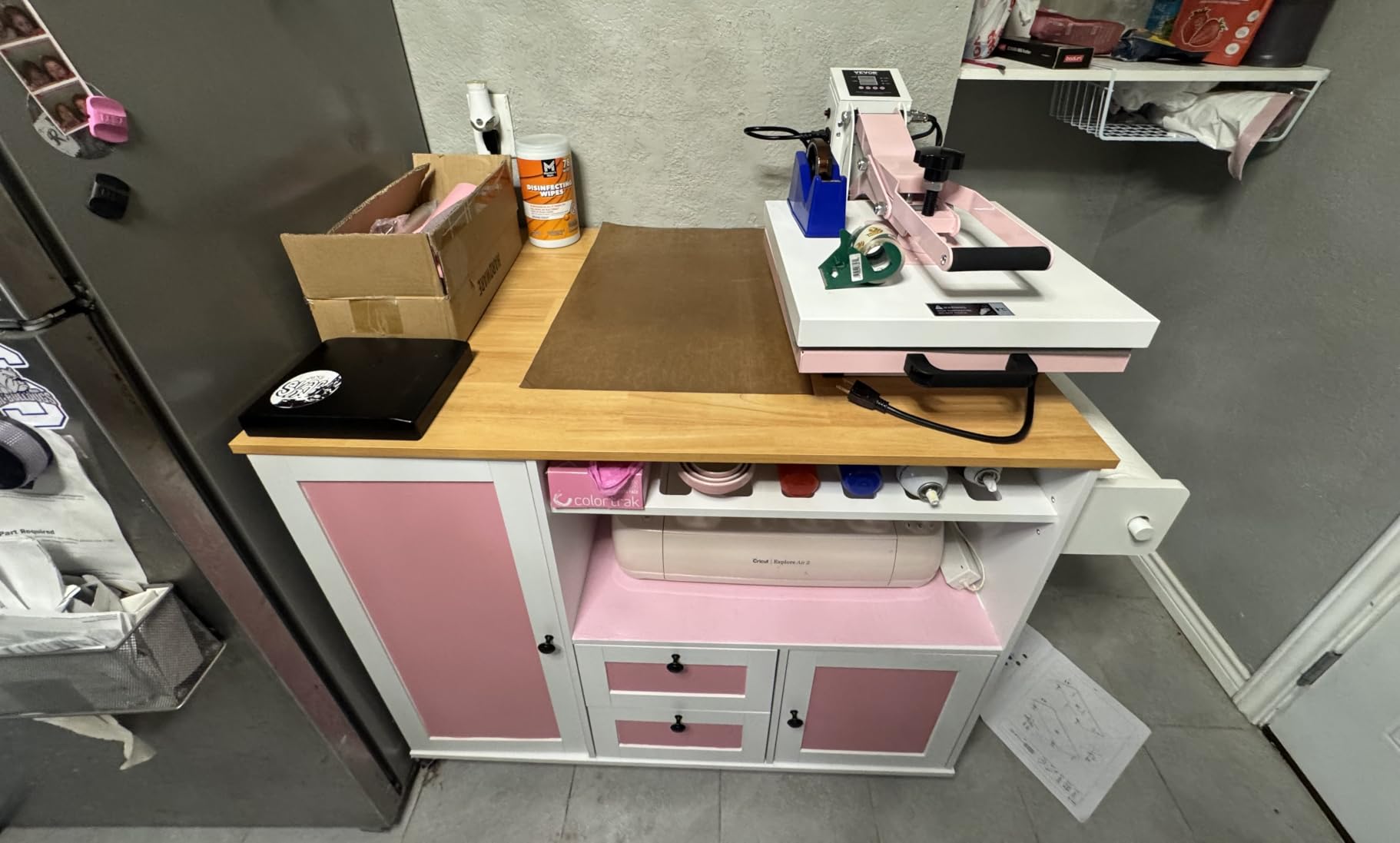 Rolling Kitchen Island with Storage Cabinet, 41.3'' Width Kitchen Cart with Desktop Drop Leaf Countertop, Portable Mobile Island with Towel Rack, Spice Rack Shelf and Lockable Wheels, Black customer photo 1