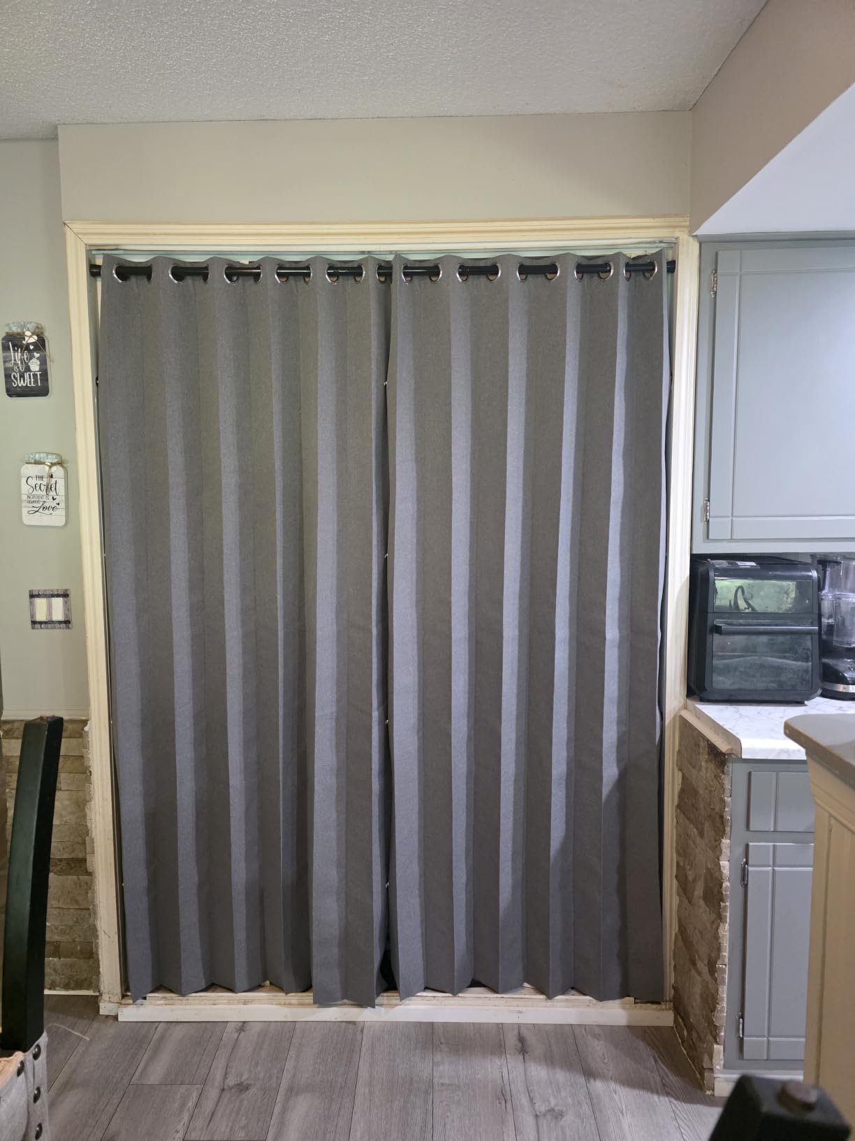 Interiors Vertical Shades, Fabric Shades for Sliding Glass Doors, Patio Doors & Large Windows for Home or Office, 1 Panel, W100 x L84, Grey customer photo 1
