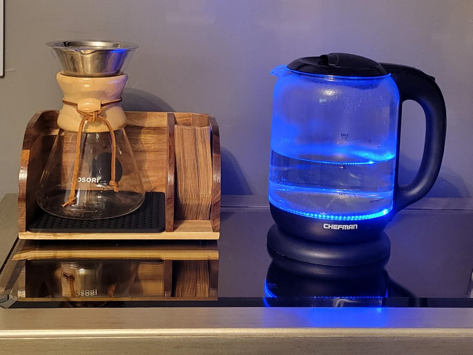 Acacia Coffee Bar Station Organizer Stand Caddy for Chemex Pour Over Maker customer photo 1