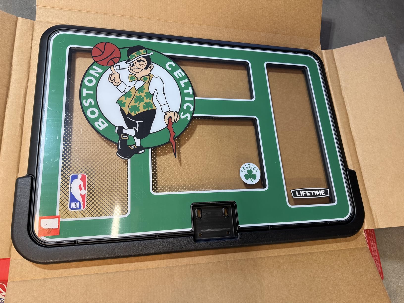 Lifetime NBA League Edition Portable Basketball Hoop, Adjustable Height 7.5-10 Ft, 44 Inch Shatterproof Polycarbonate Backboard, Steel Frame, Black/Clear customer photo 2