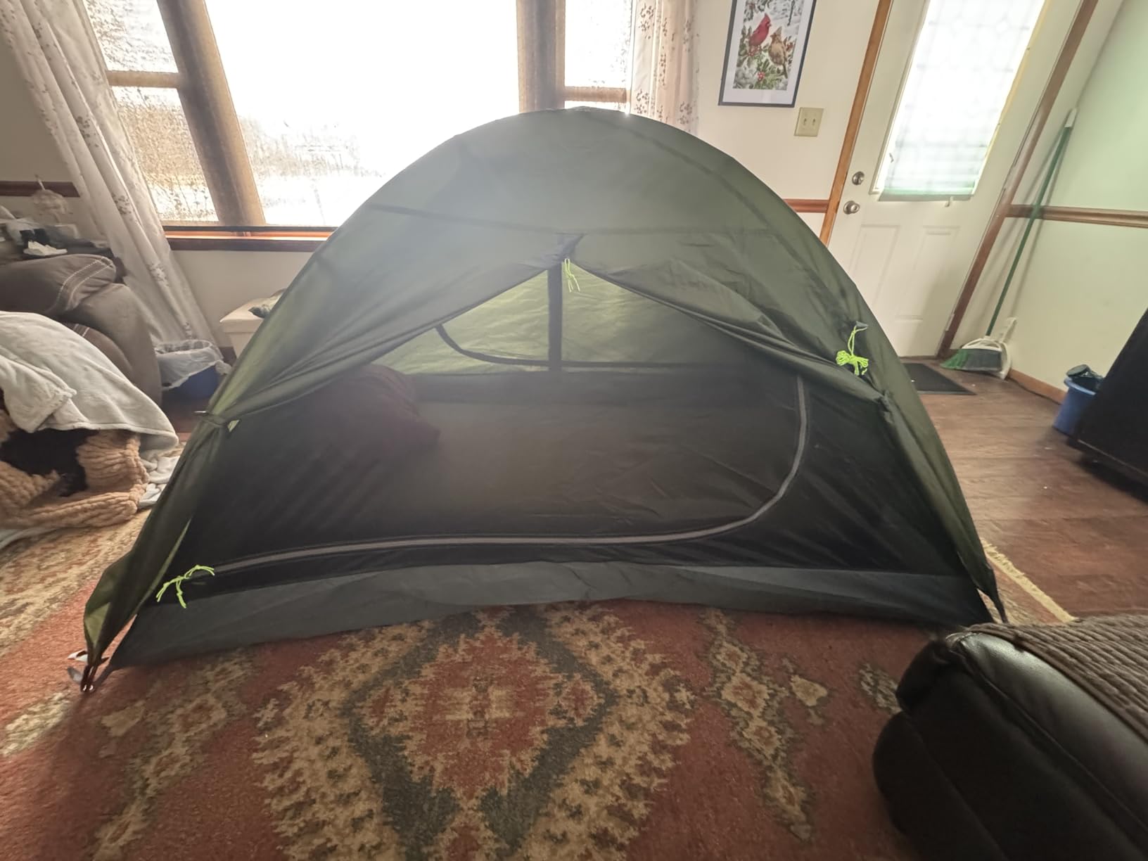 Night Cat 2-Persons Backpacking Tent: Waterproof Lightweight Camping Tent for Two People Hiking Outdoor Mountain with Aluminum Poles and Rainfly Green customer photo 1