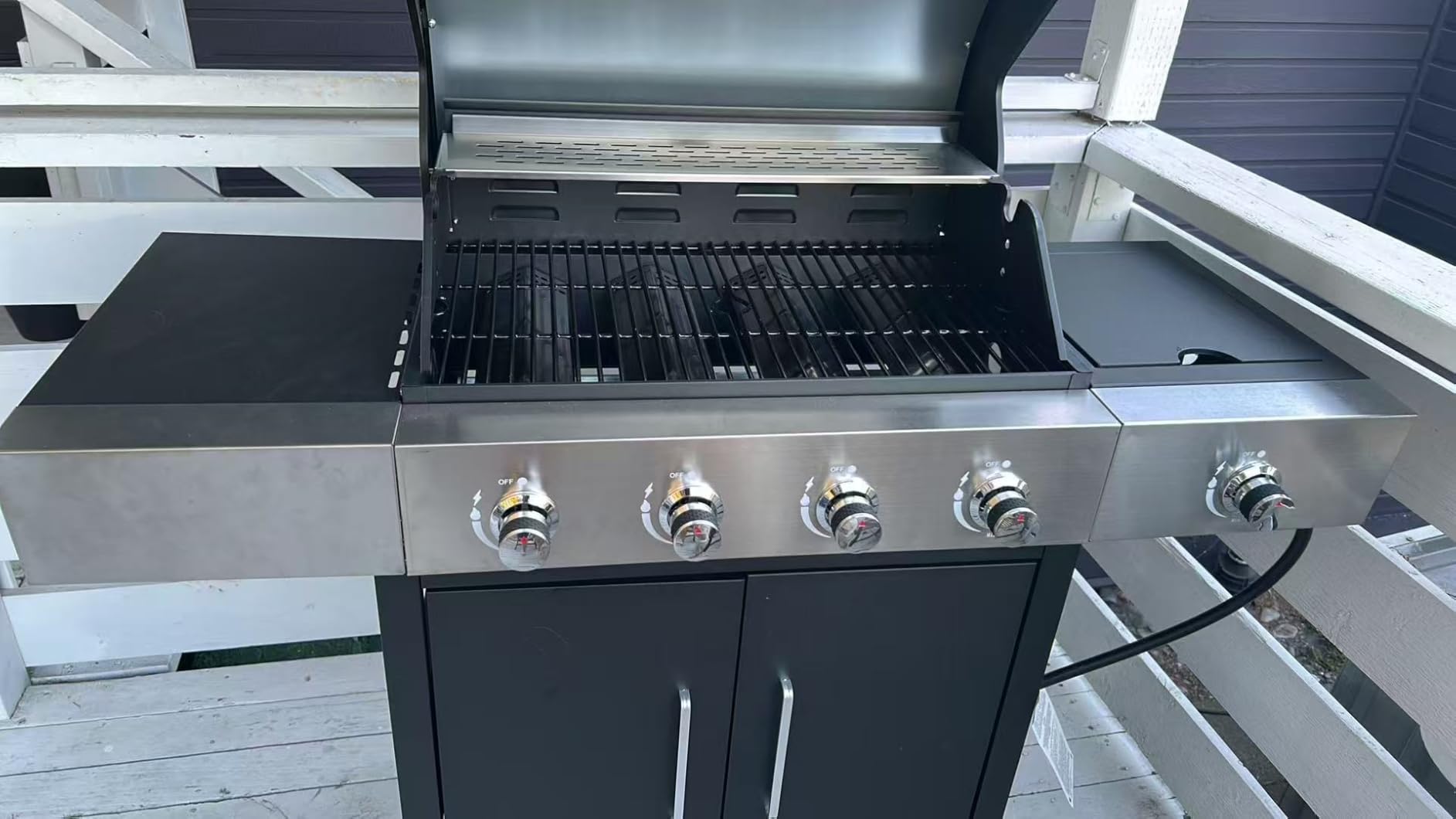 Aoxun 4-Burner 49000 BTU Propane Grill with Side Burner, Black customer photo 2
