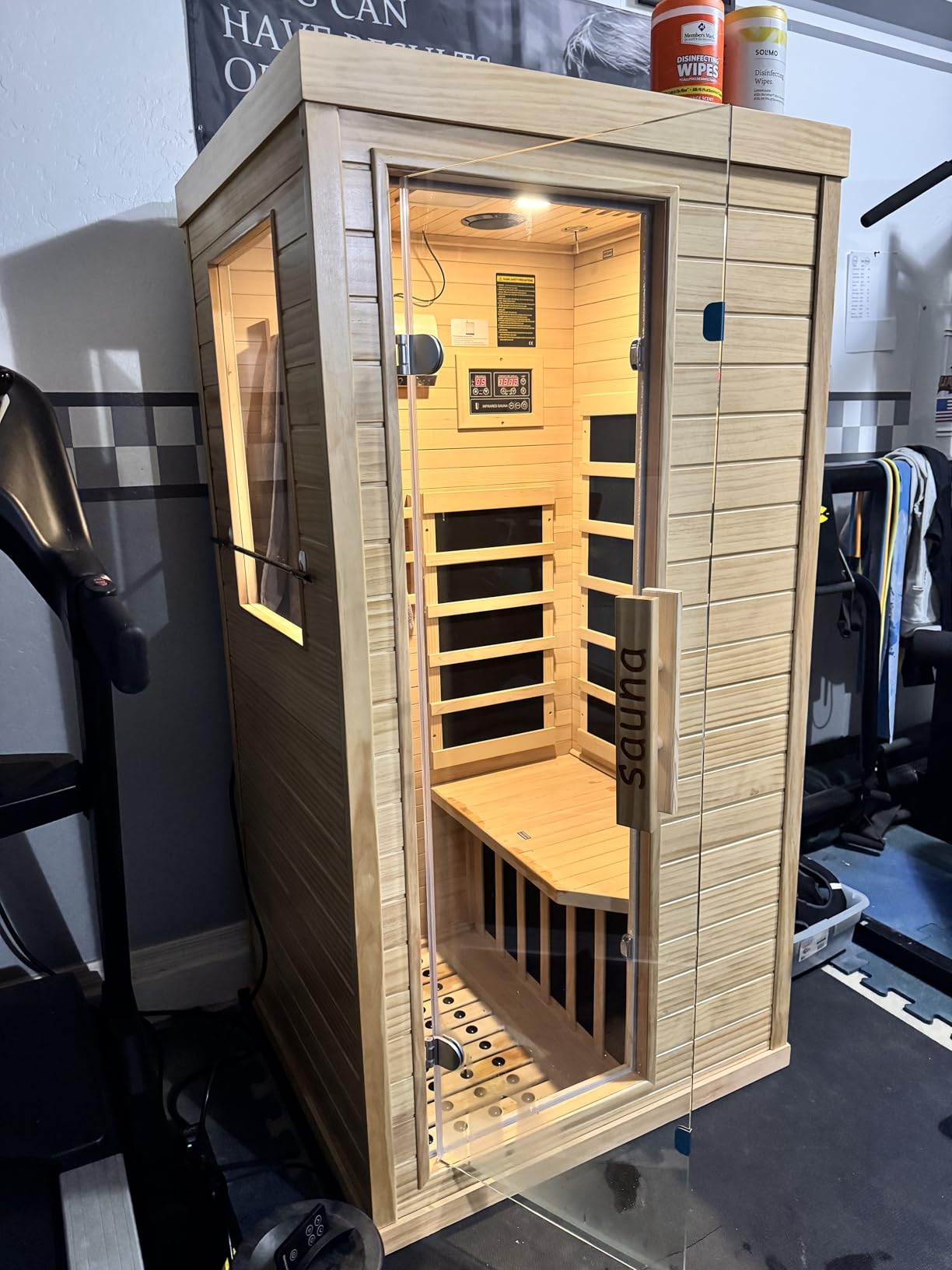 1350W Far Infrared Sauna Room for Home, Low EMF Fast Heating Canadian Hemlock Wood Sauna,Color Changing Sauna Light, Bluetooth Speakers, Modular Design customer photo 1