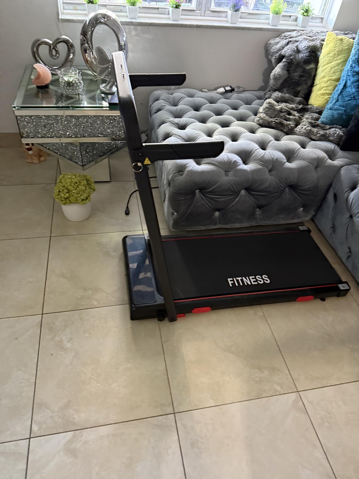 RHYTHM FUN Incline Walking Pad with Handle Bar, 37.5
