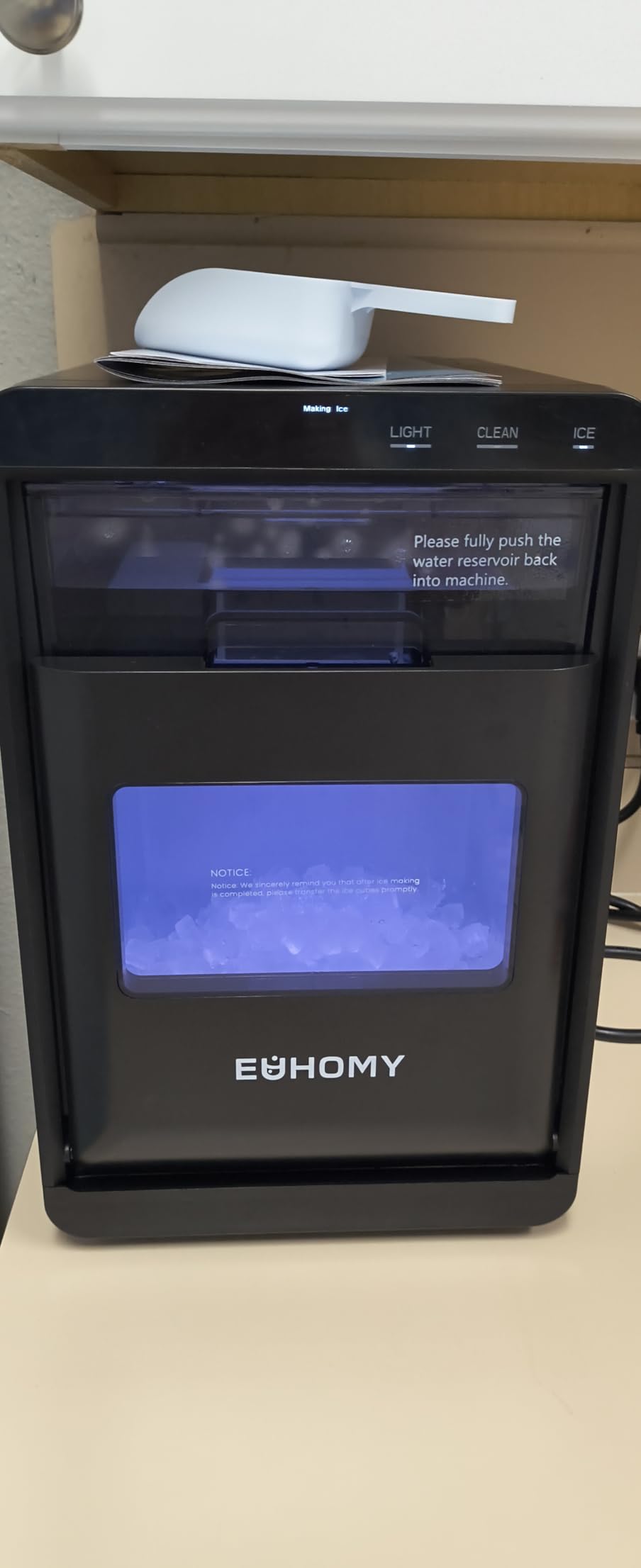 EUHOMY Nugget Ice Maker Countertop, 44Lbs/24H Sonic Ice Maker Machine, Self-Cleaning Pellet Ice Makers with Ice Scoop&Basket, Countertop Pebble Ice Maker for Home/Kitchen/Office customer photo 1
