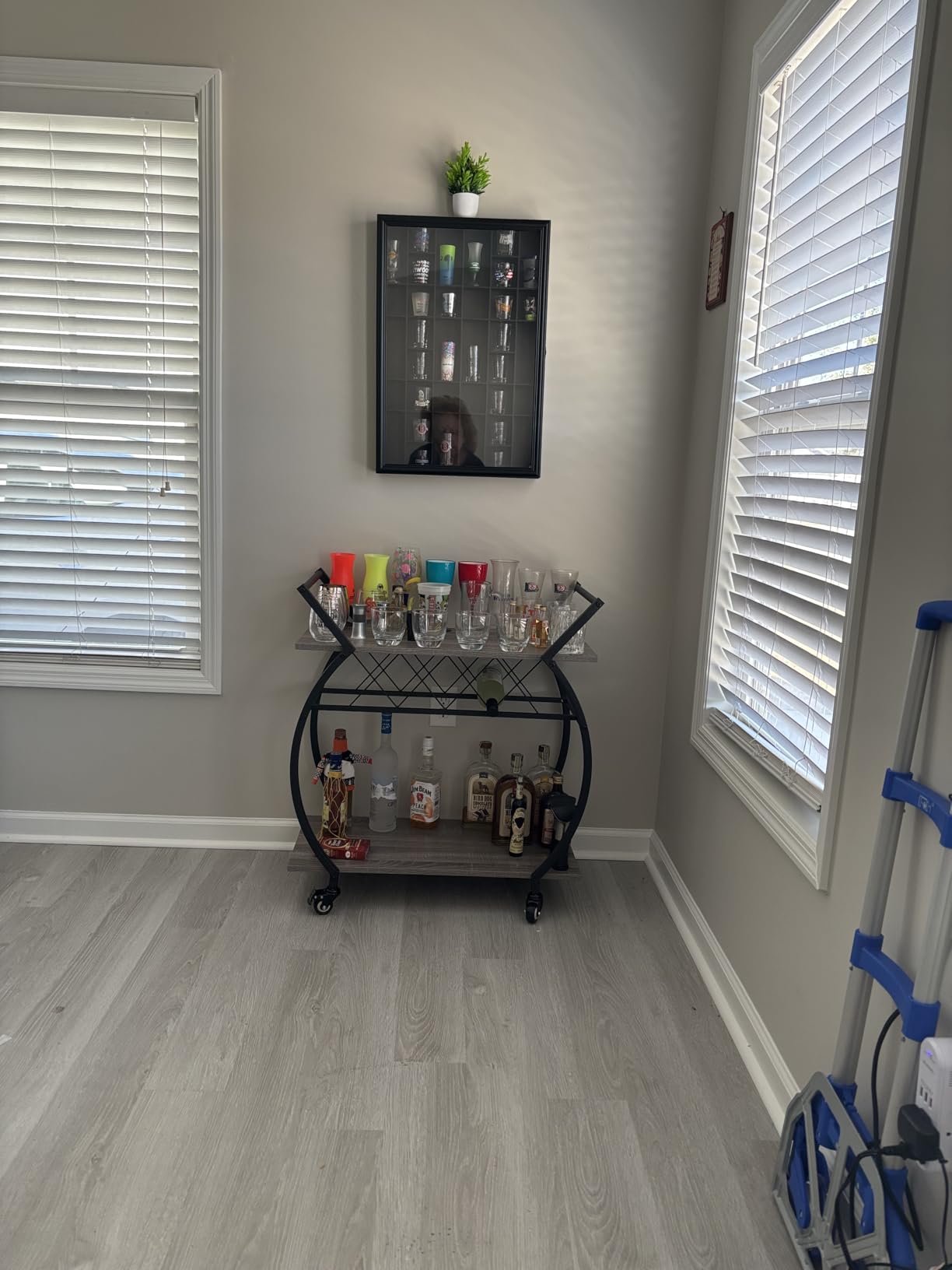 LVB Gold Bar Cart with Wheels, Modern White Marble Home Bar Serving Cart customer photo 1