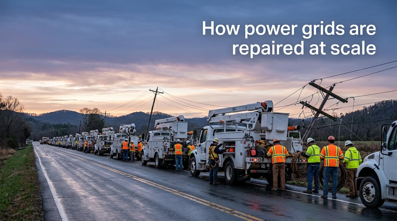 How power grids are repaired at scale