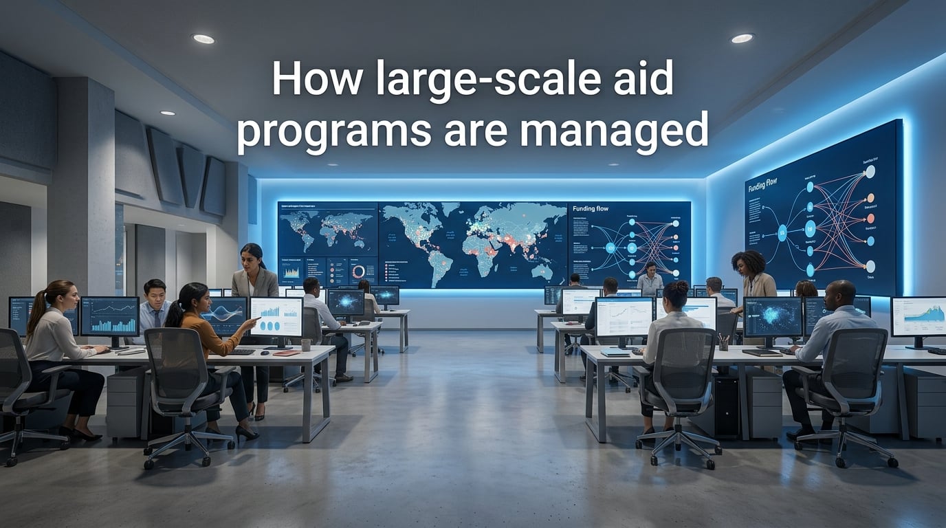 How large-scale aid programs are managed