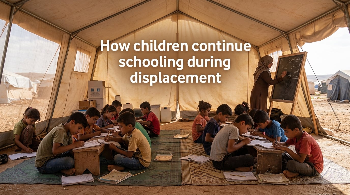 How children continue schooling during displacement
