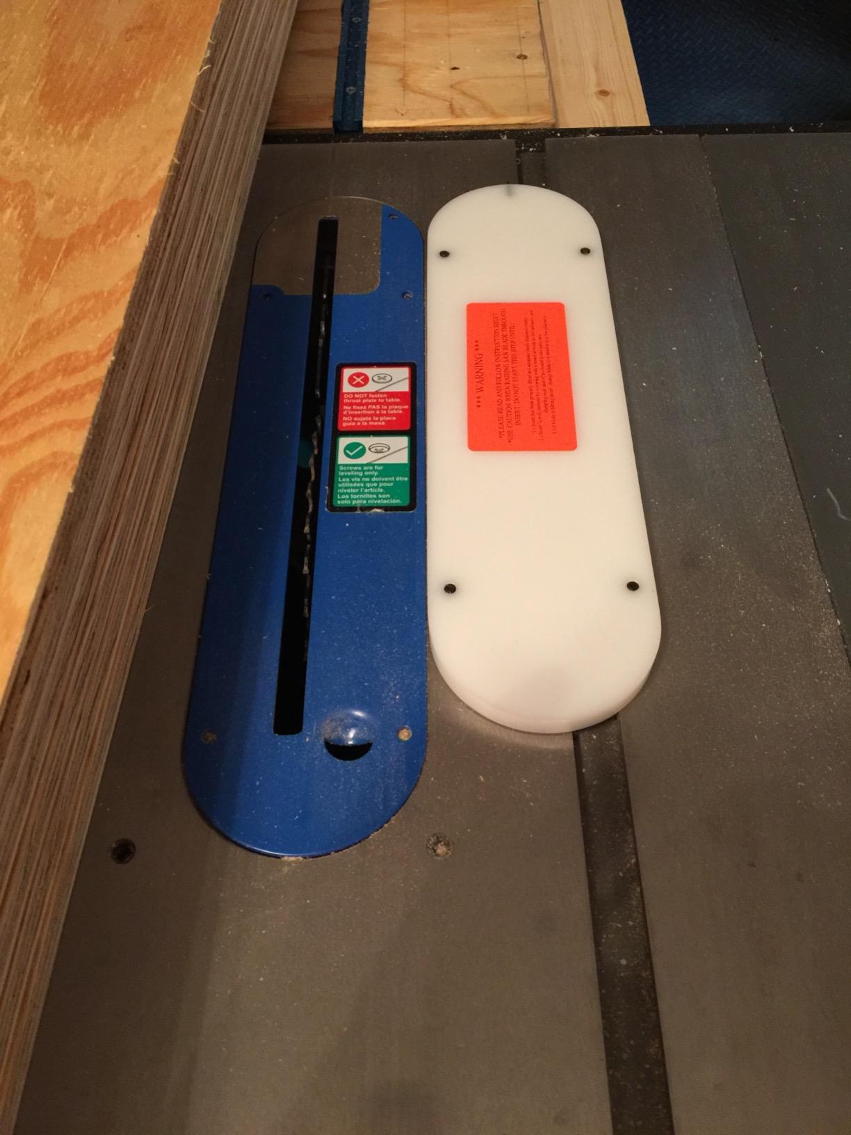 UHMW Tablesaw Zero Clearance for Delta Uni-Saw 13-3/8