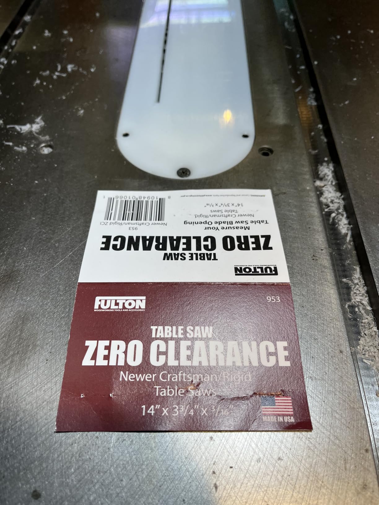 UHMW Tablesaw Zero Clearance for Craftsman/Ridgid 14