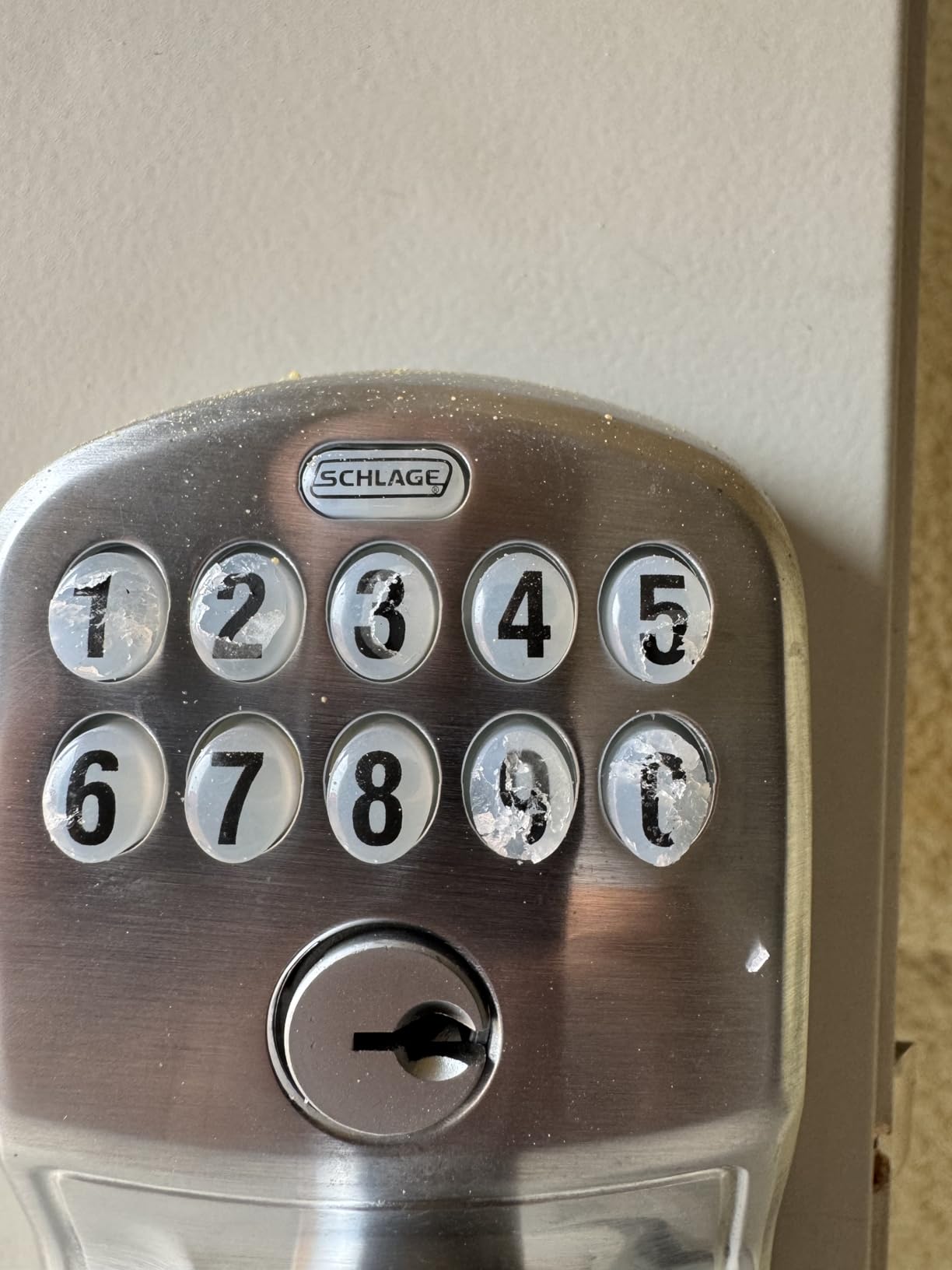 Schlage Electronic Keypad Lock, Lever Handle, Camelot Trim, Satin Chrome customer photo 2