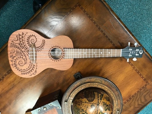 Luna Tattoo Concert Mahogany Ukulele with Gig Bag, Satin Natural customer photo 2