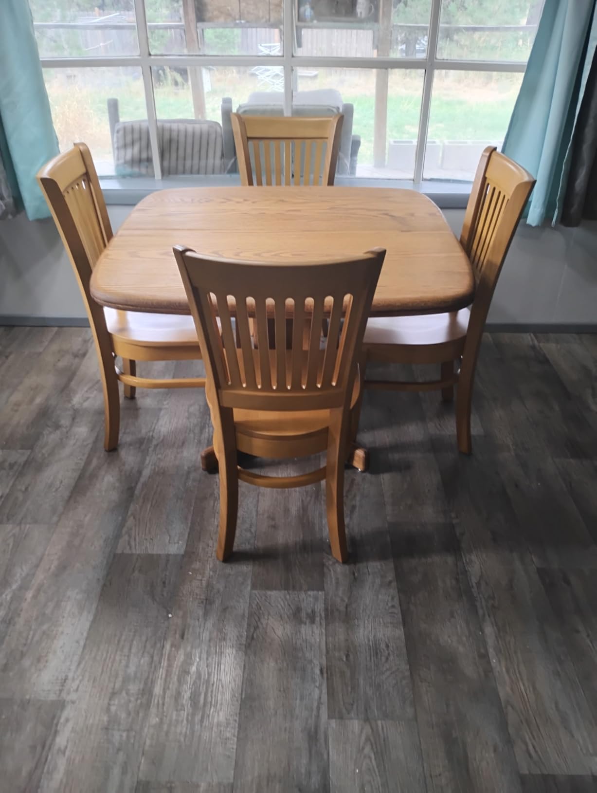 East West Furniture VAC-OAK-W Vancouver Kitchen Dining Chairs - Slat Back Wooden Seat Chairs, Set of 2, Oak customer photo 1