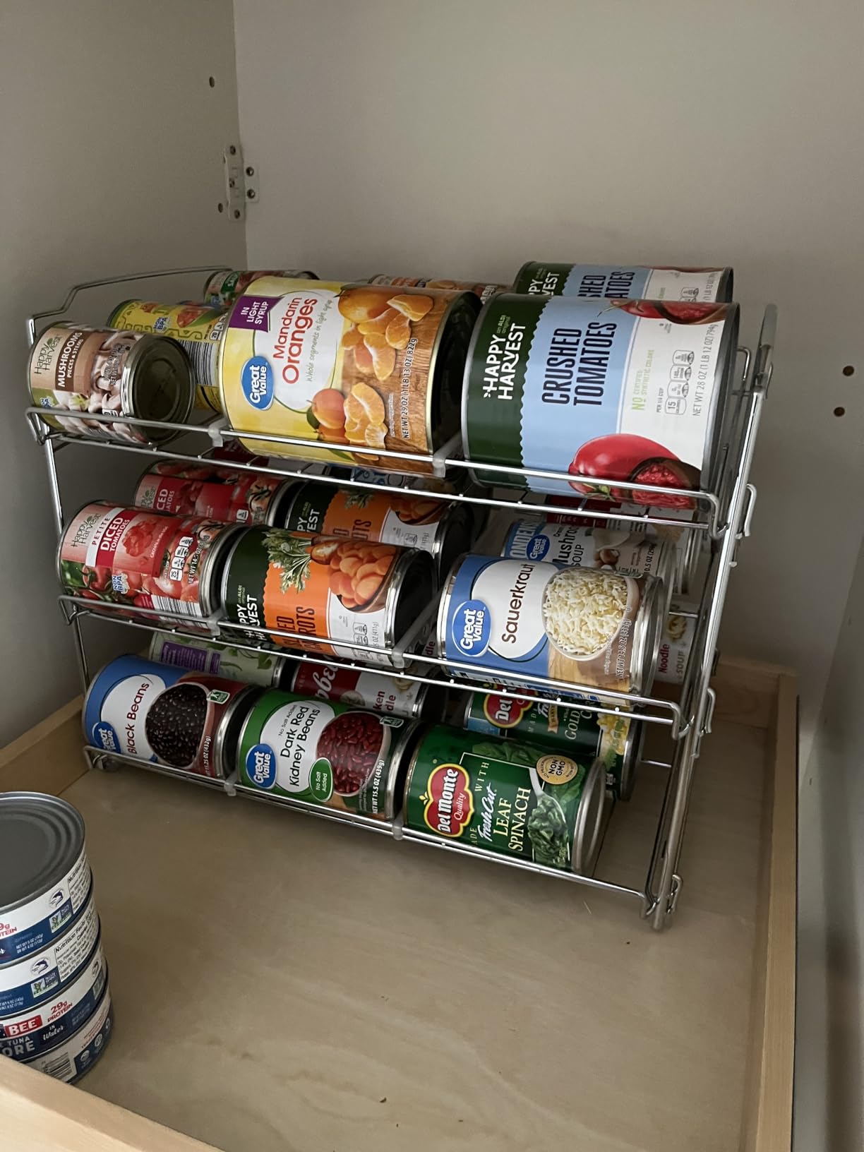 Simple Houseware 3-Tier Stackable Can Organizer Rack Hold 36 Cans, Chrome customer photo 1