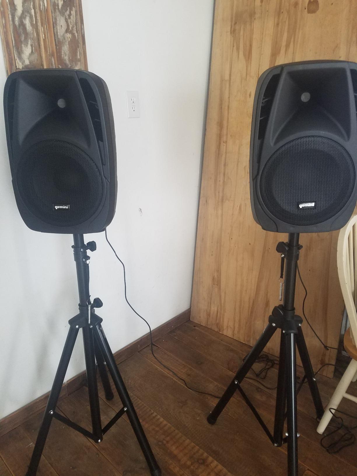 Gemini Portable PA System & Stands, Dual 10