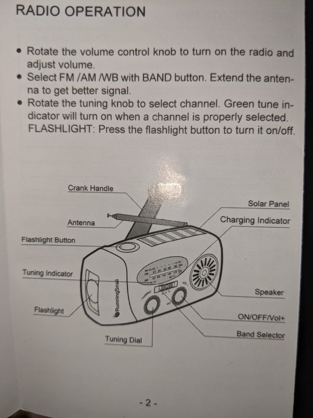 RunningSnail Hand Crank Radio with Flashlight, NOAA/AM/FM Emergency Radio customer photo 2