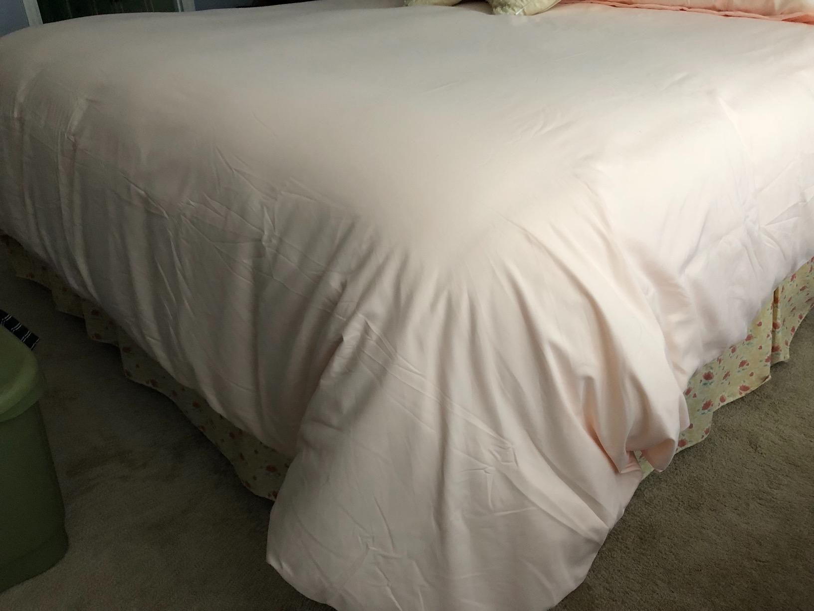 Chezmoi Collection Medium Warmth White Down Alternative Comforter w/Space Saver Storage Bag Duvet Insert, Corner Tabs, Hypoallergenic, Allergy Free, Oversized Queen Size customer photo 1