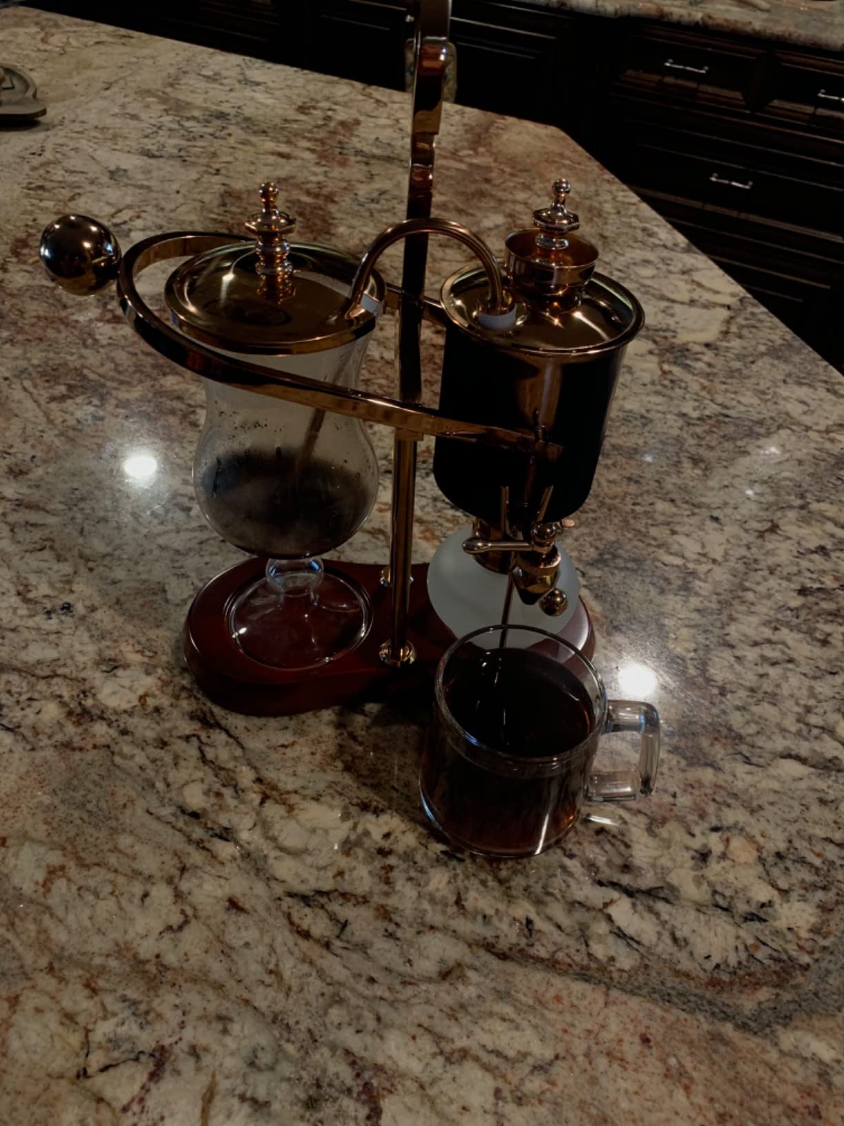Nispira Belgium Royal Family Balance Syphon Unique Gravity Vintage Coffee Maker Vacuum Brewing System Copper 500 ml customer photo 2