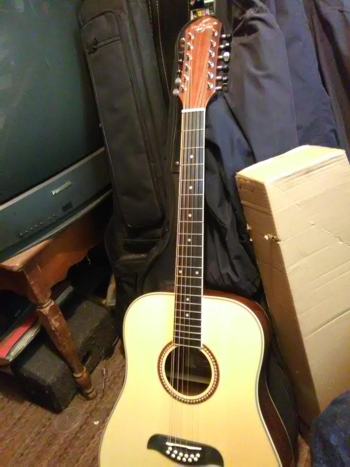 Oscar Schmidt OD312-A Dreadnought (12 String) Acoustic Guitar. Natural Spruce customer photo 2