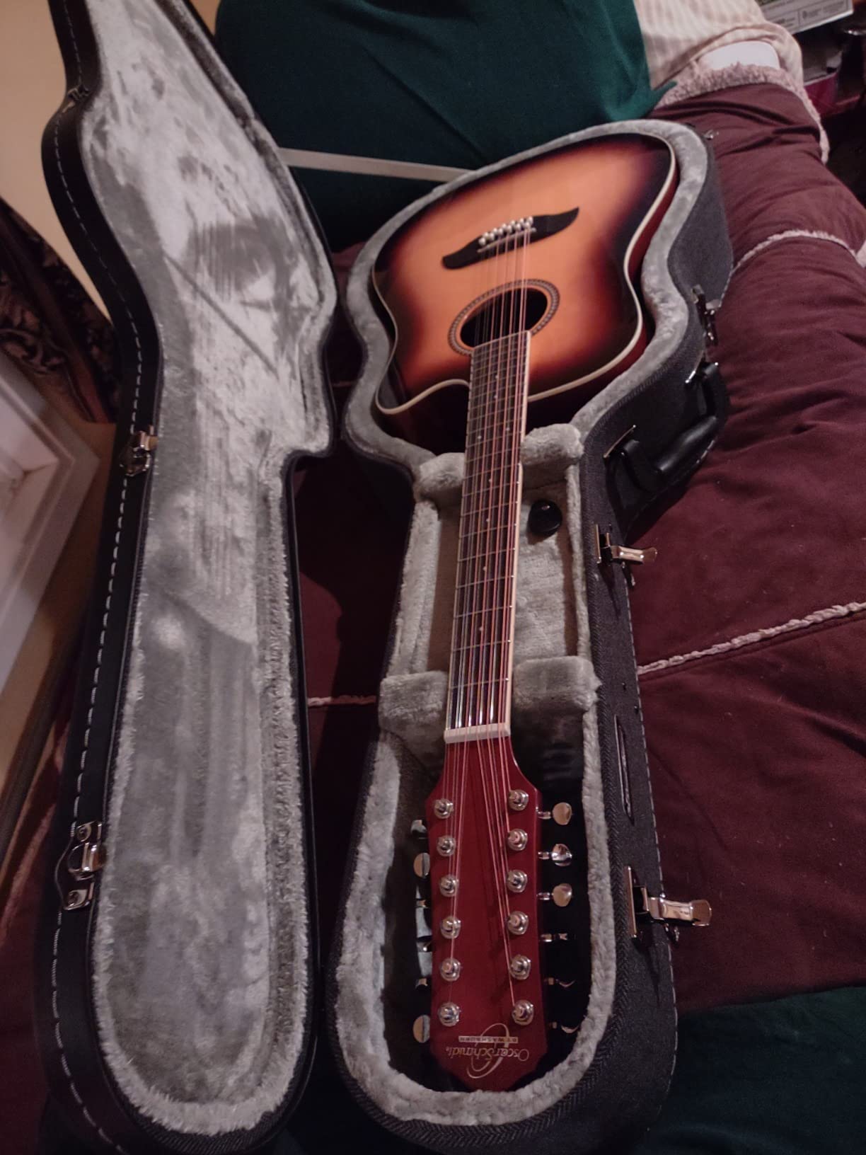 Oscar Schmidt OD312CEB-A Dreadnought (12 String) Cutaway Acoustic Electric Guitar. Black customer photo 1