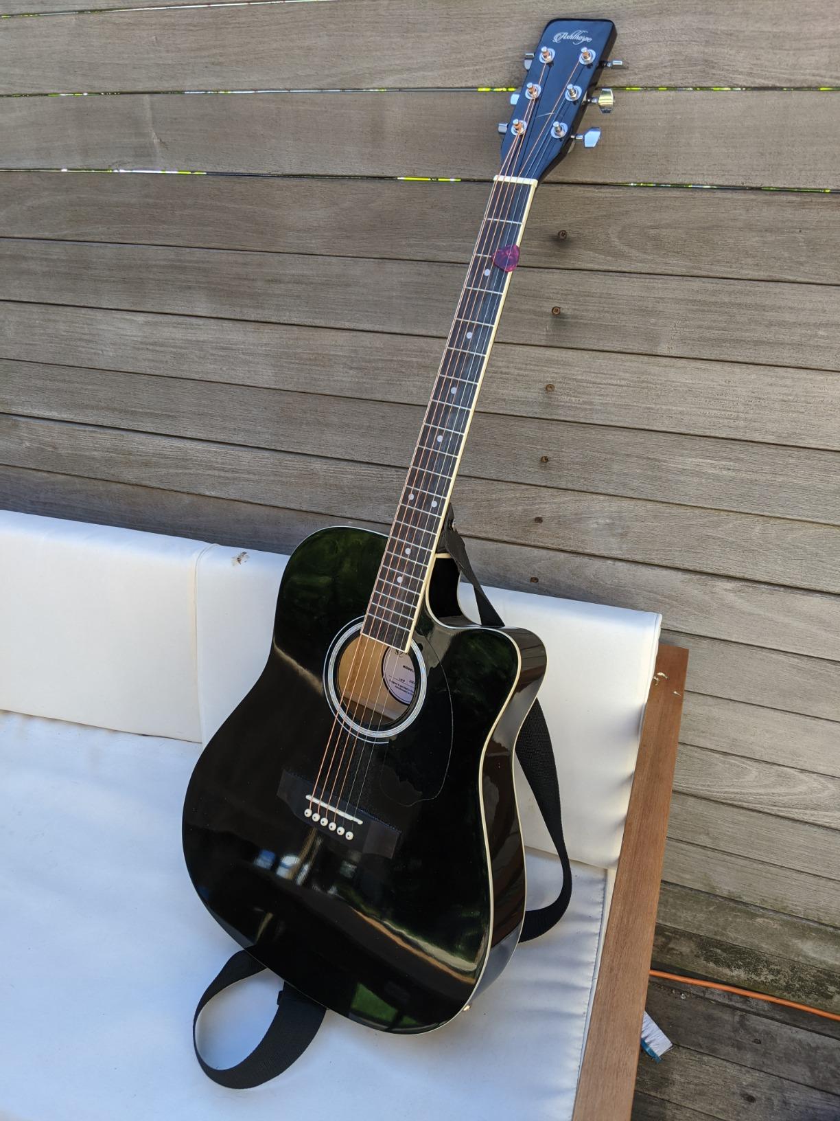 Ashthorpe Full-Size Cutaway Thinline Acoustic-Electric Guitar Package - Premium Tonewoods - Black customer photo 1