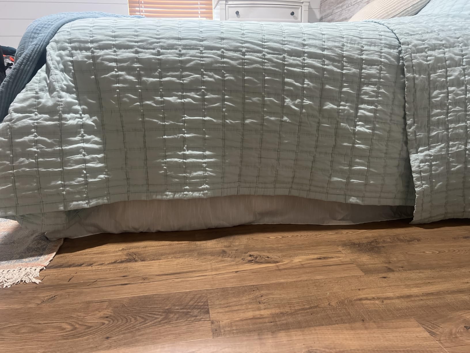 Biscaynebay Wrap Around Bed Skirt-Elastic Dust Ruffle-White Queen 15