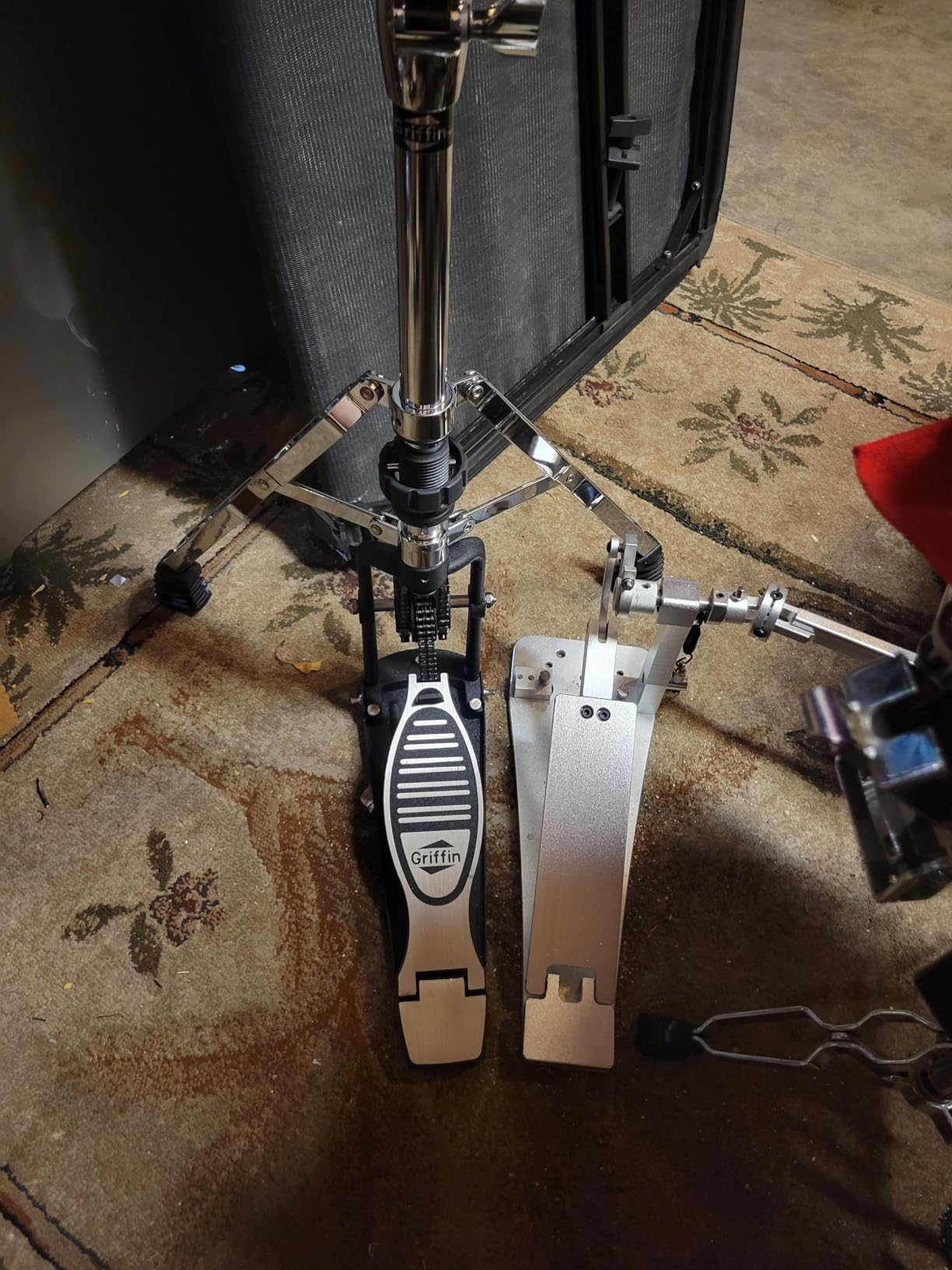 GRIFFIN 2 Leg Hi-Hat Stand (QuickAction X Series) – For Heavy Duty Cymbals, Double Braced Chrome Base Converts to No-Leg Mount for Drummers with Drum Key customer photo 2