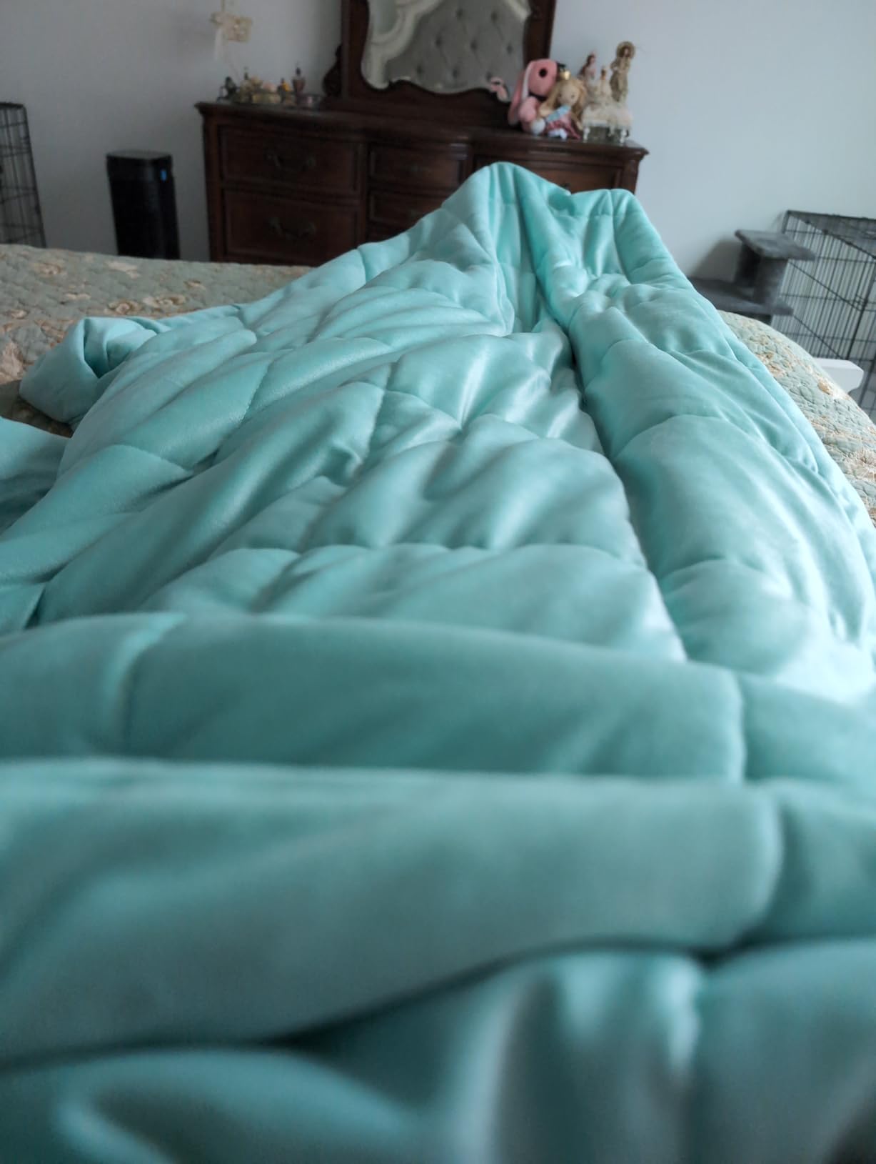 ALANSMA Reversible Weighted Blanket for All Season, Luxury Velvet, Warm and Cool, Adult 15Lb Grey Weighted Blanket, Enjoy Sleeping Anywhere(Grey,60