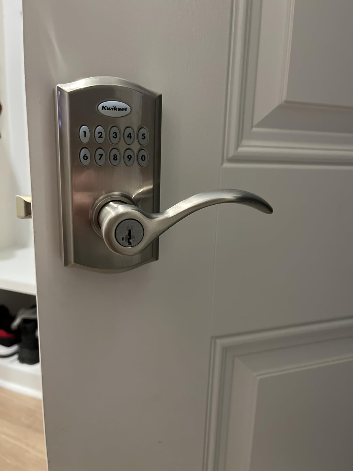 Kwikset 955PML-11PS Pembroke Lever Commercial Grade Electronic Smartcode Lever Lock with SmartKey Venetian Bronze Finish customer photo 1