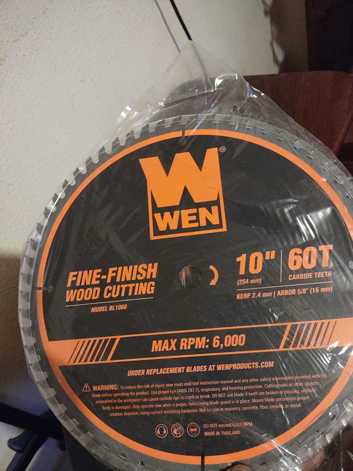WEN BL1060 10-Inch 60-Tooth Fine-Finish Professional Woodworking Saw Blade for Miter Saws and Table Saws, Silver,Pack of one customer photo 2