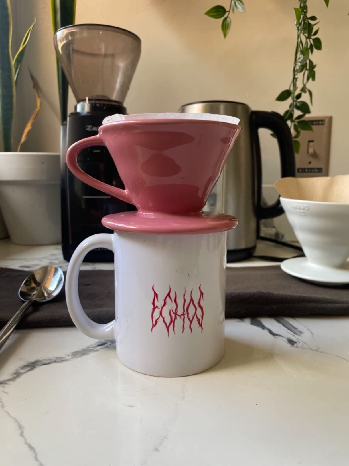 Ceramic Pour Over Coffee Dripper V02 Manual Brewer White, 2 Cup customer photo 1
