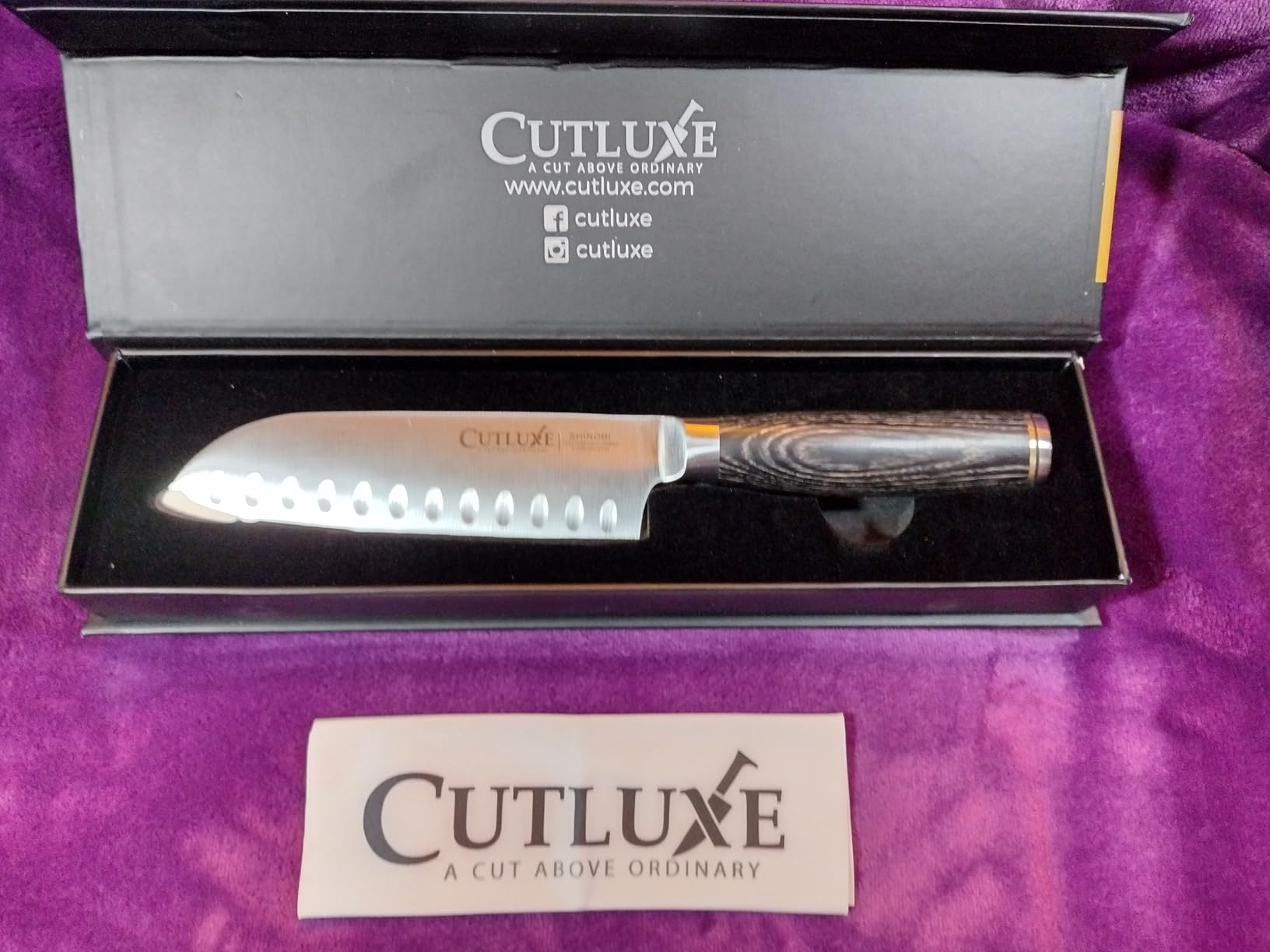 Cutluxe Steak Knives Set of 4 – Serrated German Steel, Pakkawood Handle customer photo 2