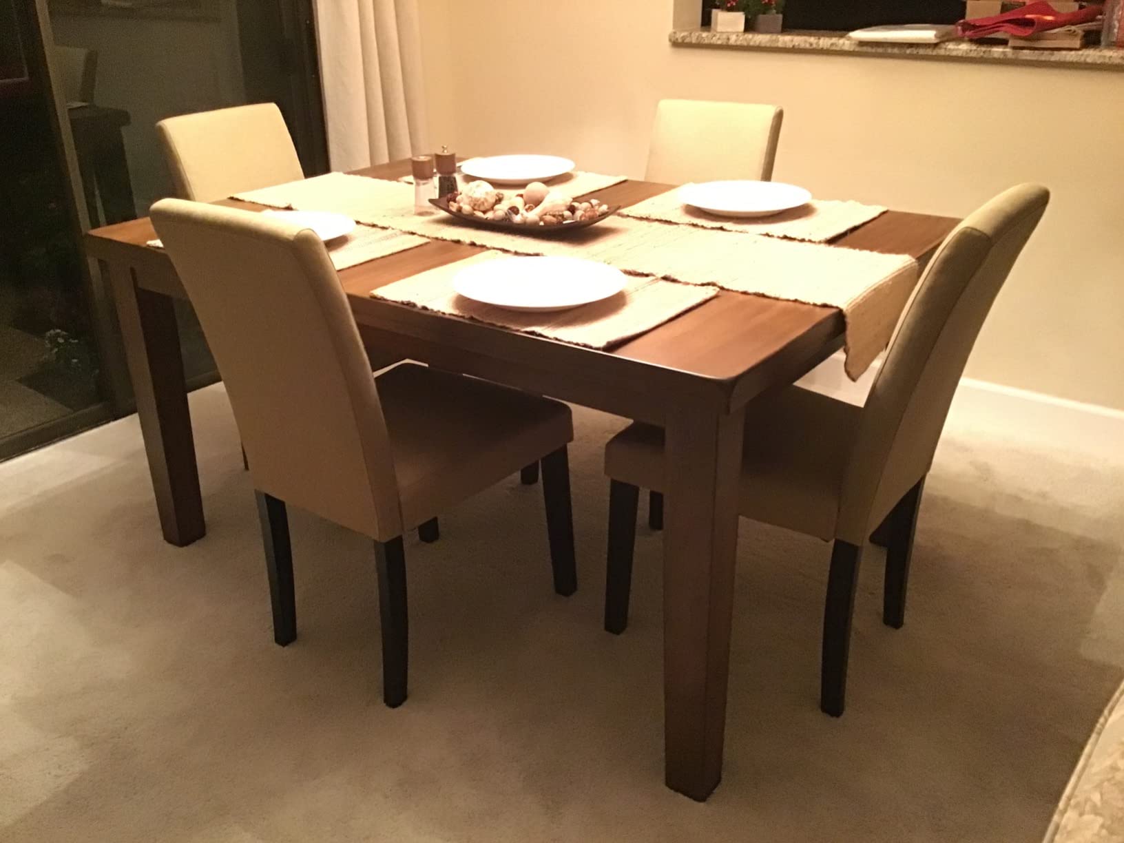 Yaheetech Dining Chairs Set of 4 Upholstered Kitchen Chairs Dark Brown customer photo 2