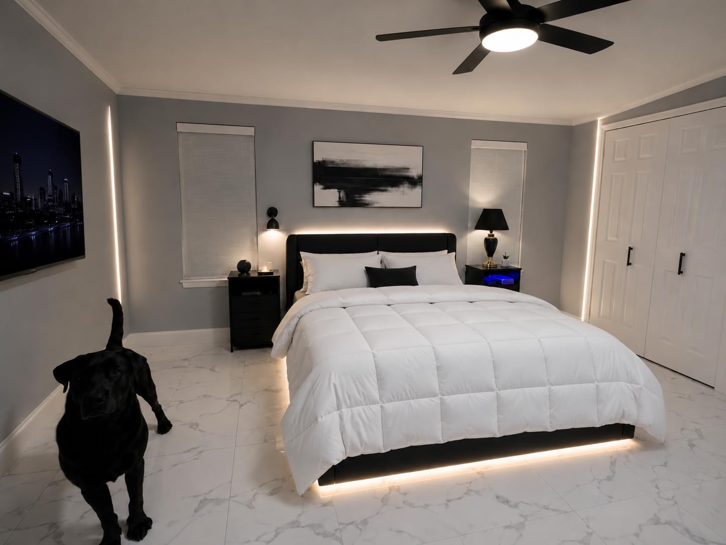 Serta Goose Feather Down Fiber Comforter King Size - 100% Cotton Cover Duvet Insert - Hotel Luxury Hypoallergenic Bedding Comforter All Season Medium Warmth 106 x 90 Inch White customer photo 2