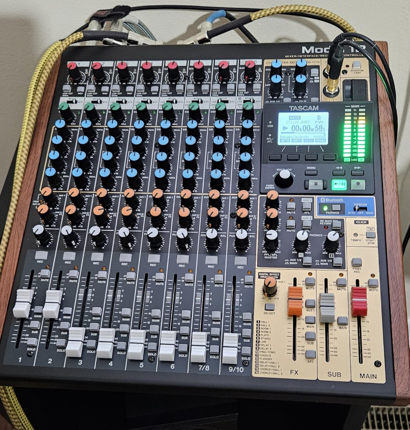 Tascam Model 12 All-in-One 12-track Digital Multitrack Mixing and Recording Studio, Mixer, USB Audio Interface and DAW Controller customer photo 1