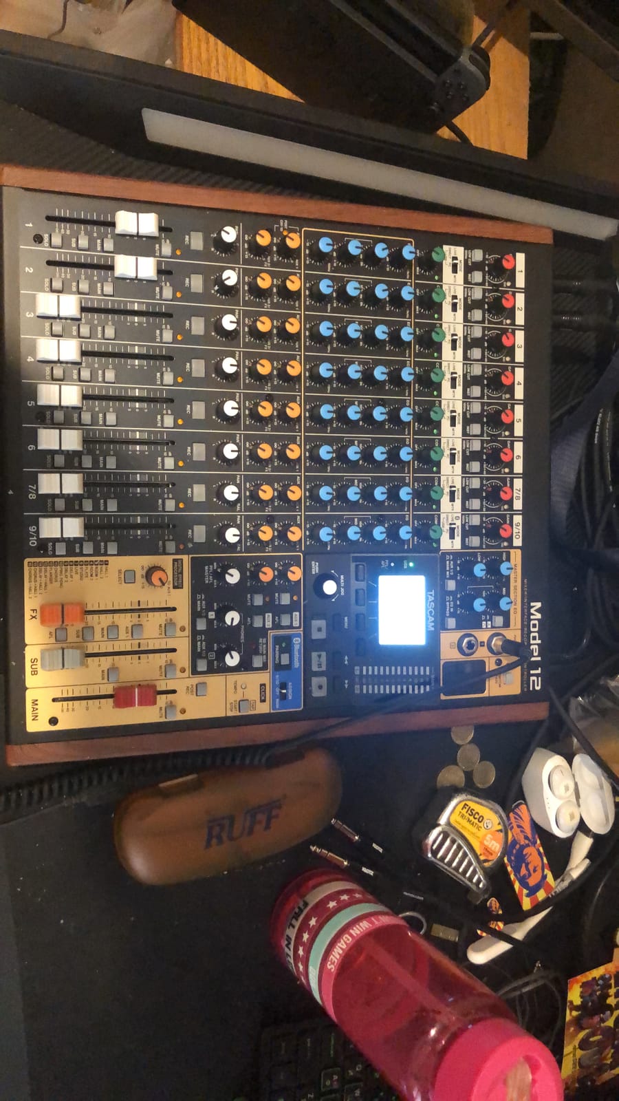 Tascam Model 12 All-in-One 12-track Digital Multitrack Mixing and Recording Studio, Mixer, USB Audio Interface and DAW Controller customer photo 2