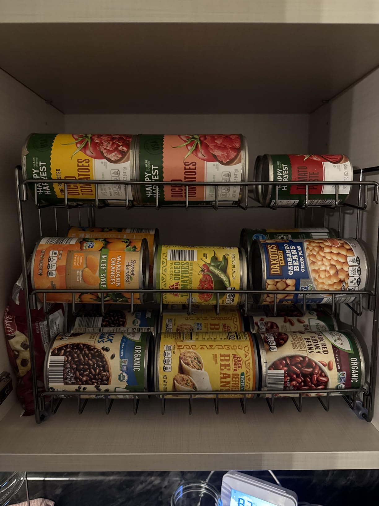 Kitchen Details 3 Tier Can Organizer | Chrome Steel Canned Food Storage Rack | Holds 36 Cans | Space-Saving Pantry & Cabinet Storage Solution | Easy Access to Canned Goods | Freestanding Design customer photo 1