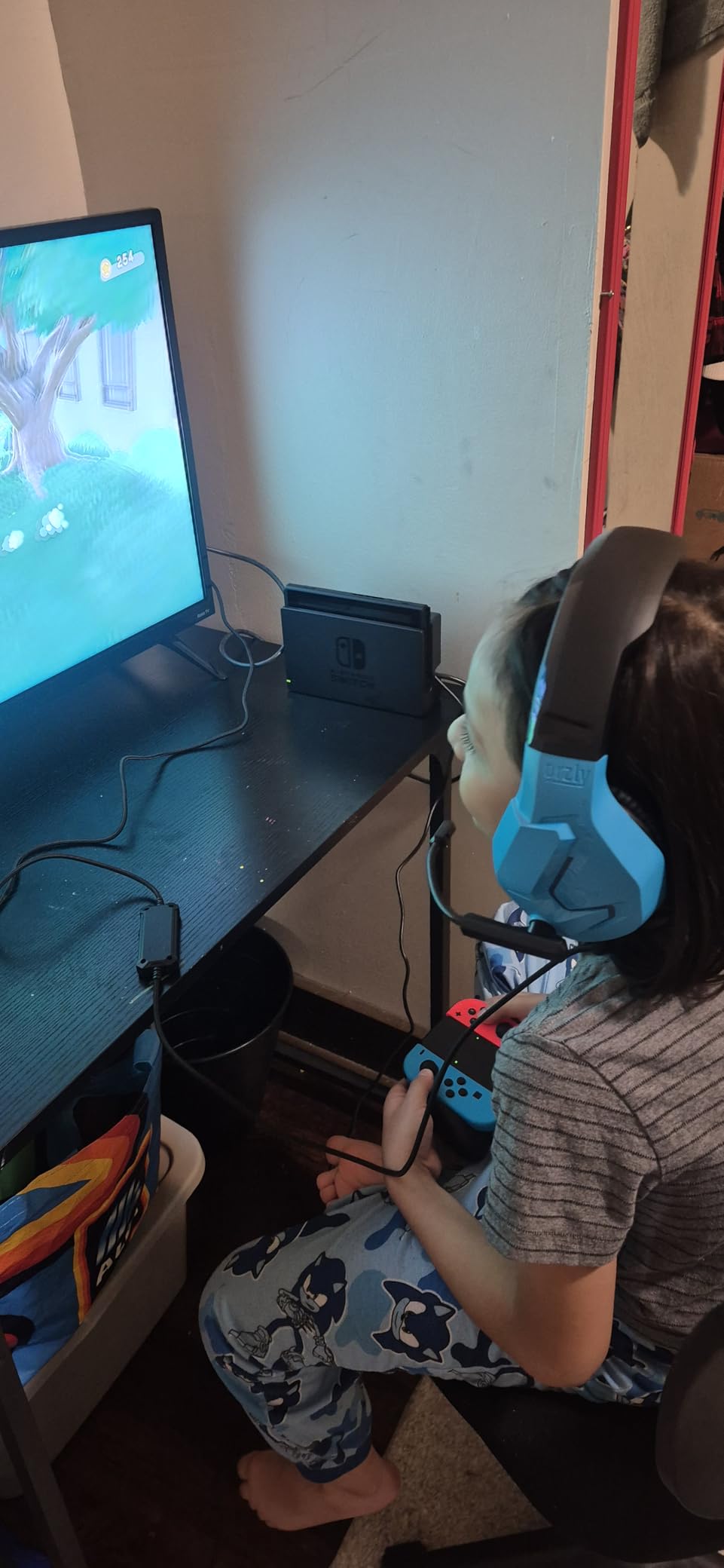 Orzly Gaming Headset with Mic for Nintendo Switch OLED and Lite Joycon Color Match with Led Light Microphone & Remote - Hornet RXH-20 Tanami Edition customer photo 2