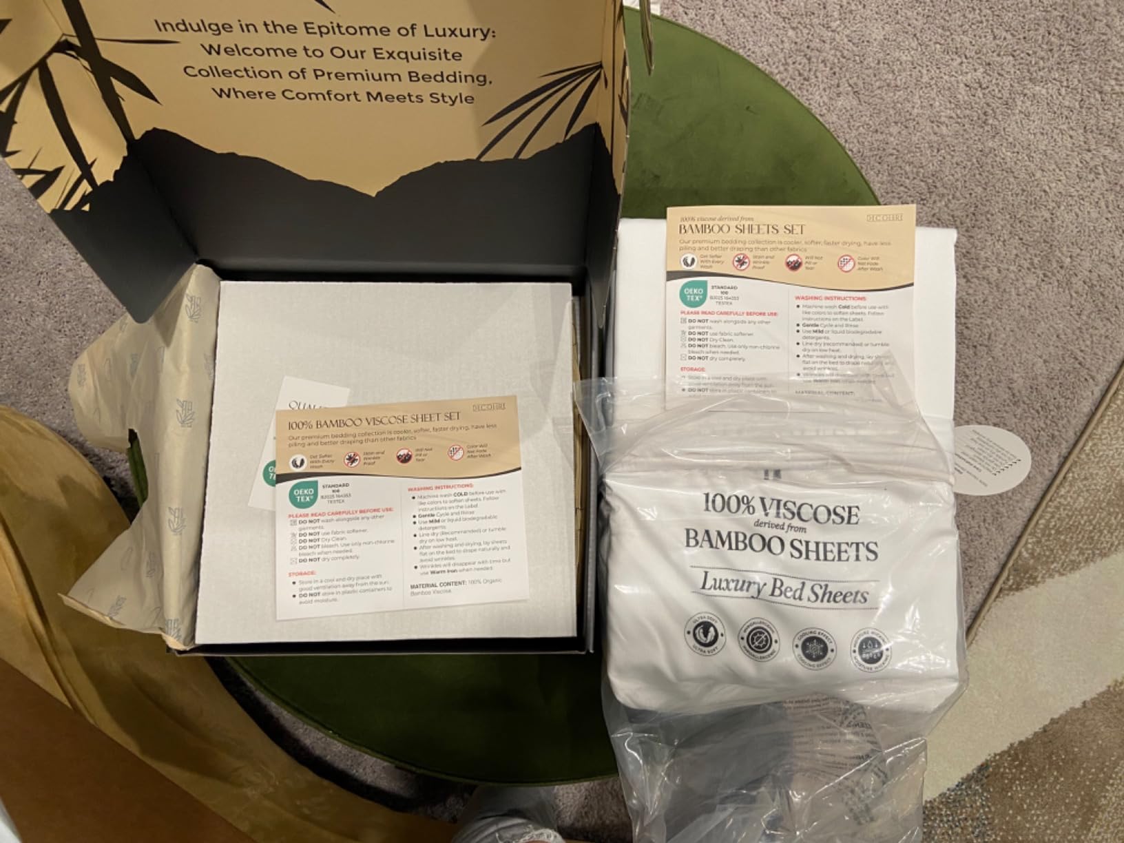 DECOLURE 100% Viscose Derived from Bamboo Sheets Queen Size | 4 Pc Bed Set customer photo 2