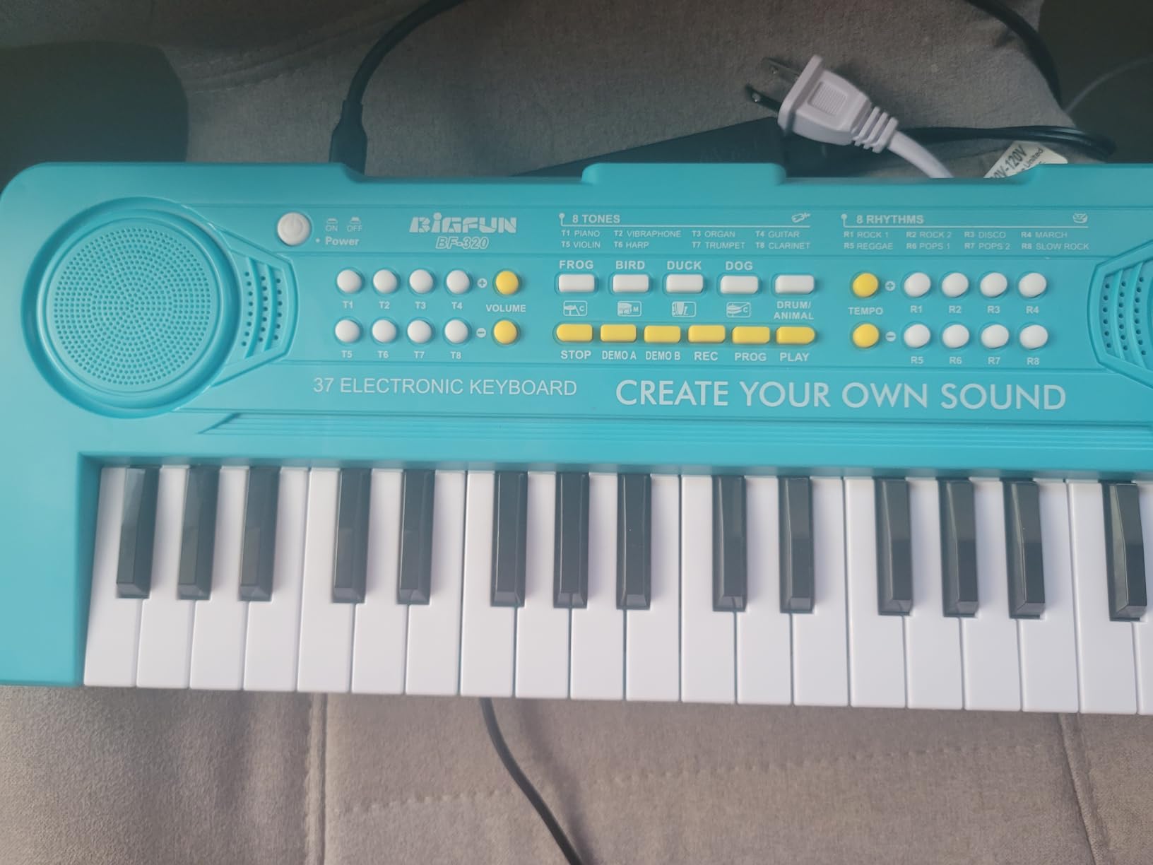 Keyboard Piano for Kids, BIGFUN 37 Keys Toddler Piano Instrument Toy, Blue customer photo 2