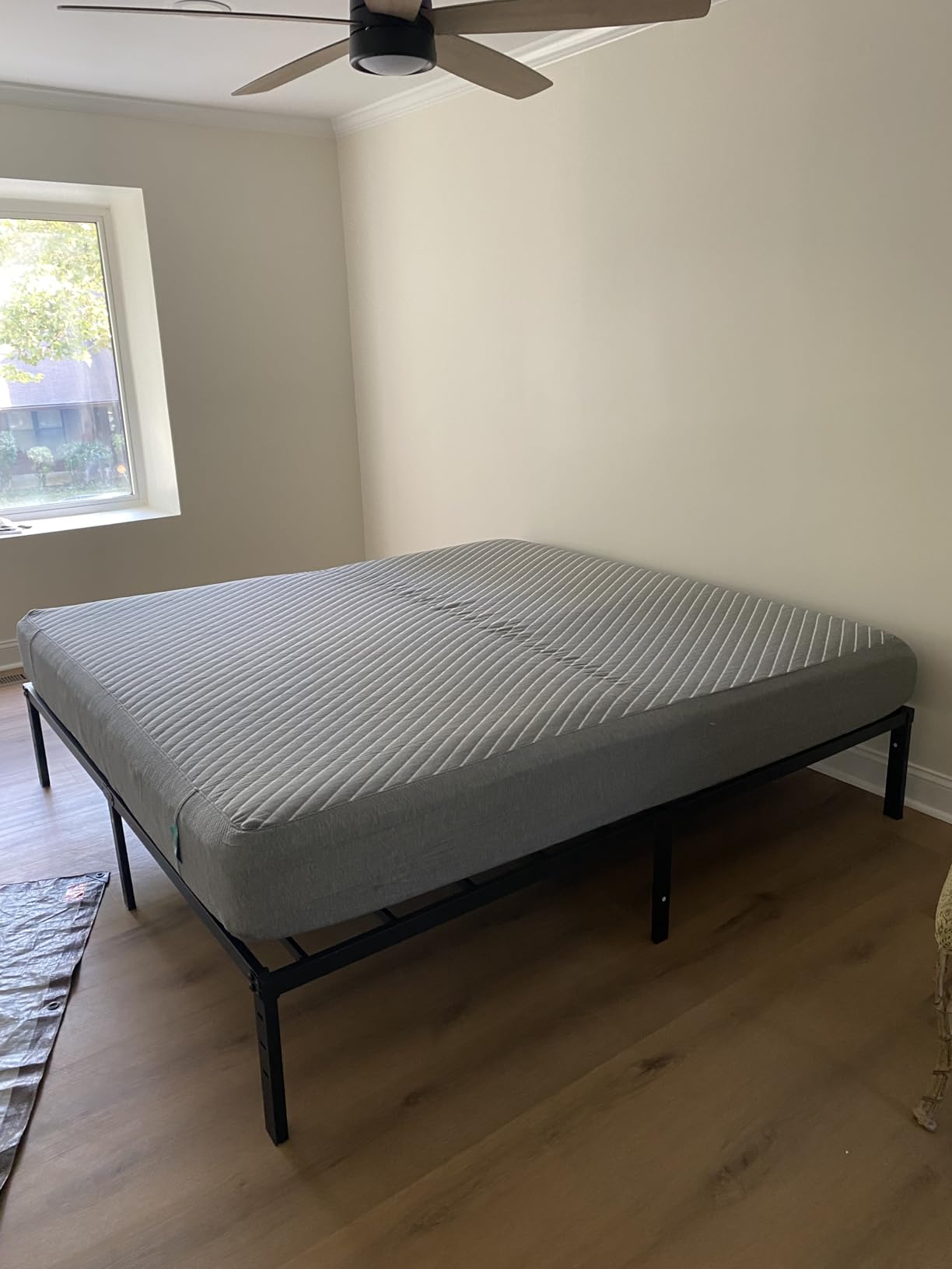 Wulanos King Size Bed Frame, 3500lbs Heavy Duty Metal Frames with Steel Slats Support 14 Inch High Platform Bedframe with Storage, No Box Spring Needed, Sturdy and Durable Noise-Free, Black customer photo 1