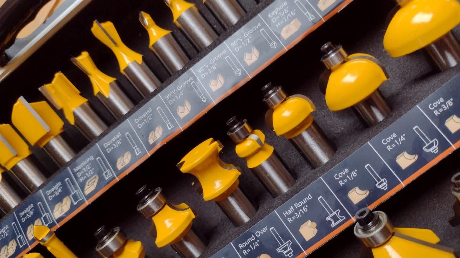 Router Bits Set of 40 Pieces, 1/4 Inch Shank, 40A Expert Router Bit Kit. customer photo 1