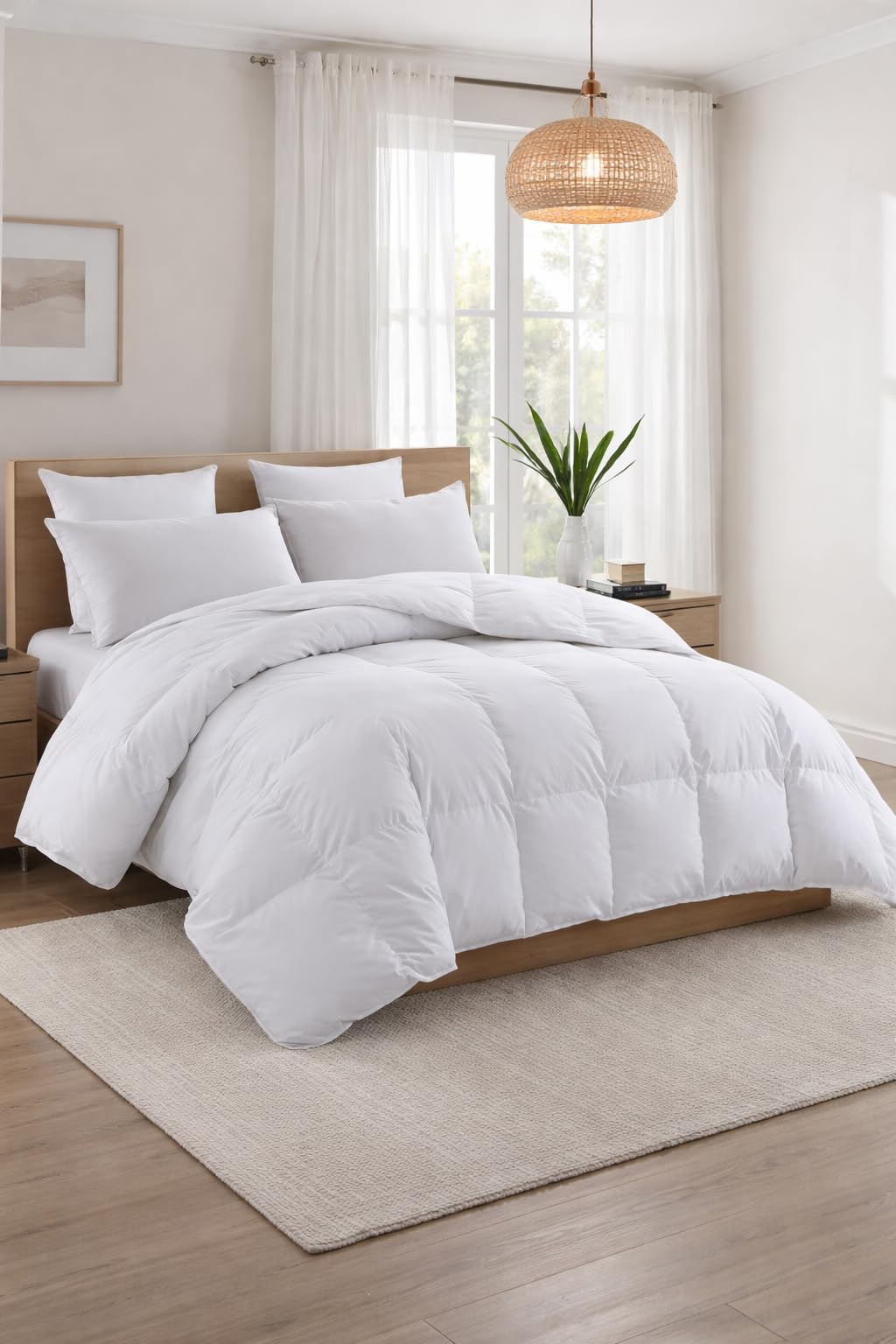 TEXARTIST White King Comforter, All Season Down Alternative Duvet Insert customer photo 2